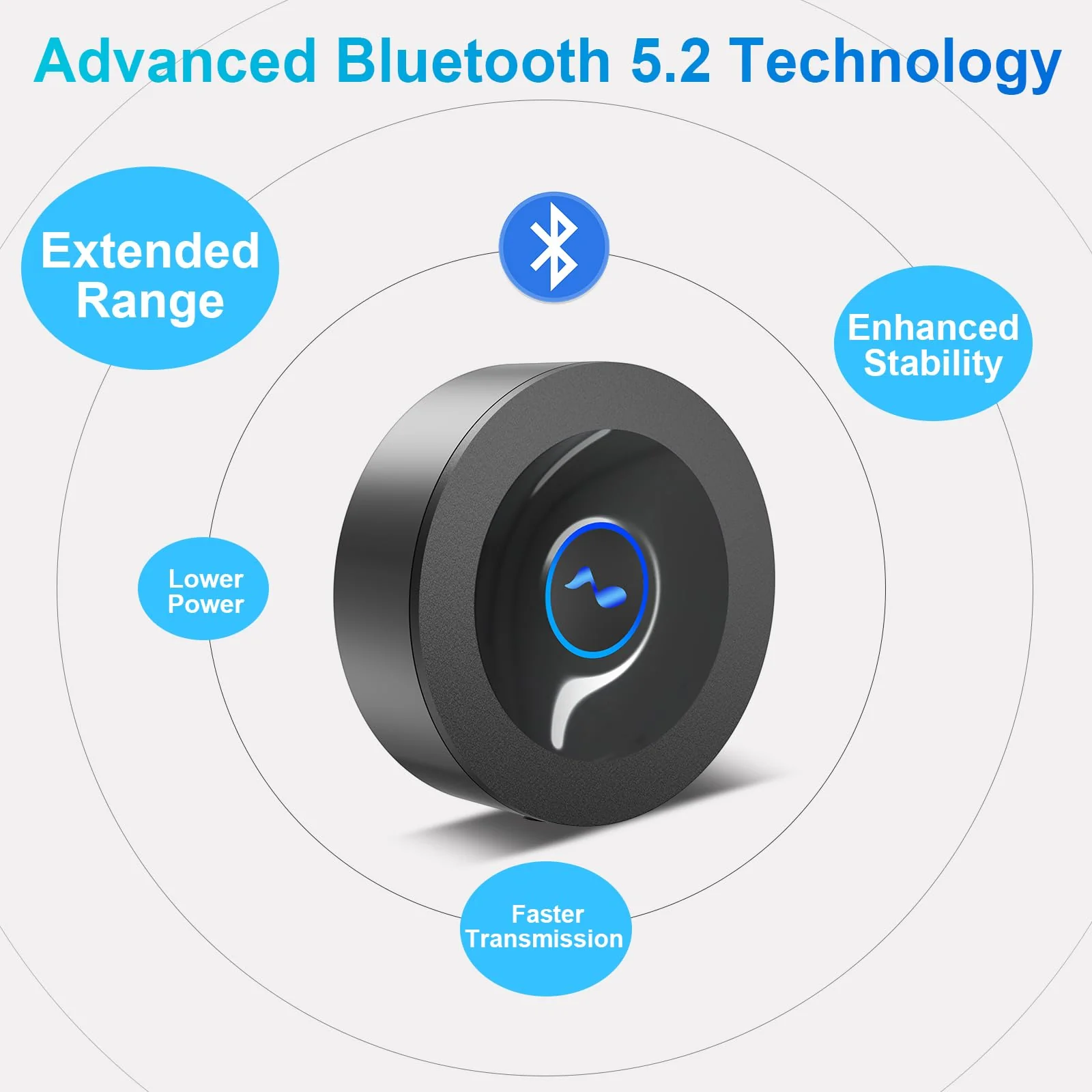 Bluetooth 5.2 Receiver for Home Stereo, RCA & 3.5mm AUX Out Put, Wireless Audio Adapter for Stereo Receiver&Amplifier, Low Latency HiFi Music Streaming - Image 3