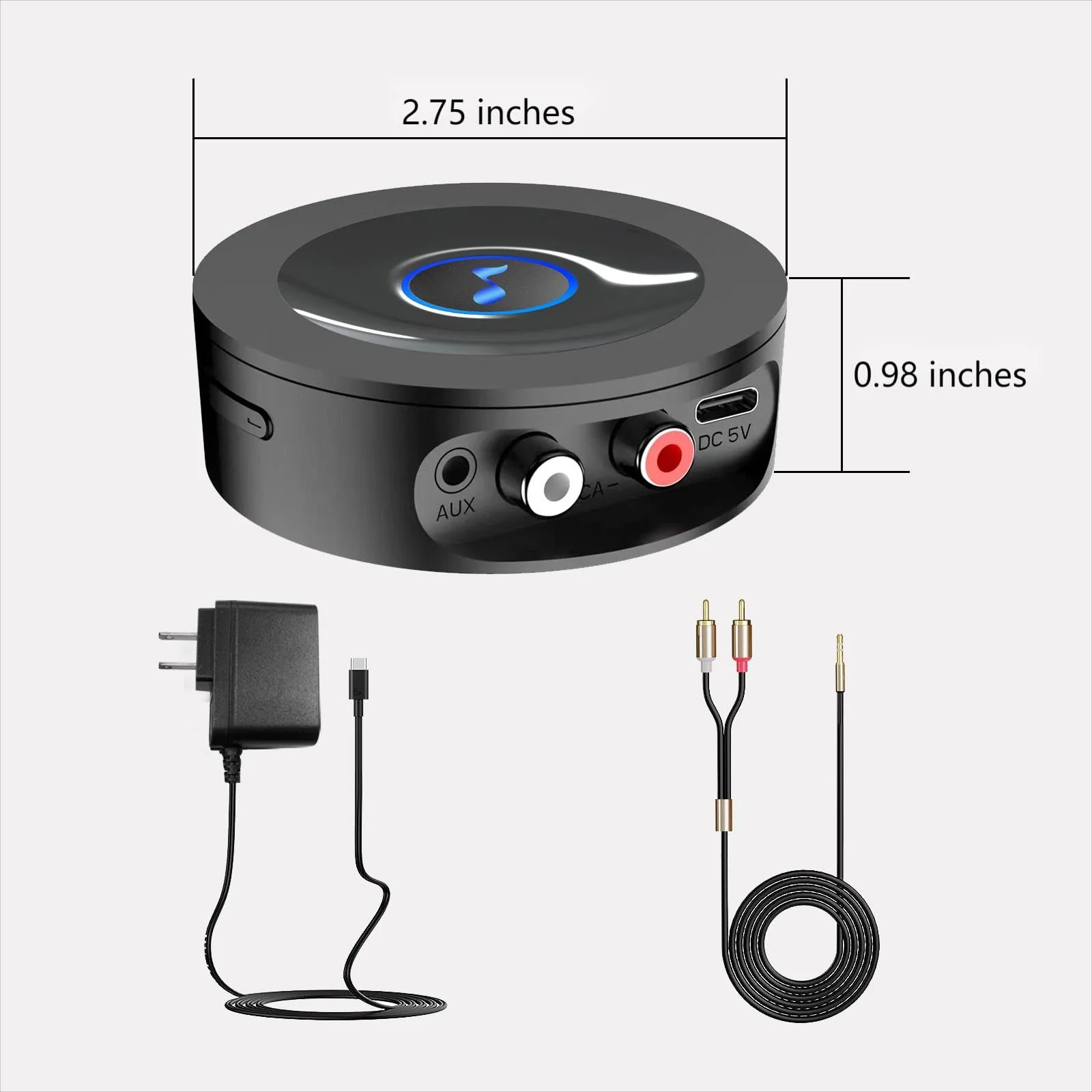Bluetooth 5.2 Receiver for Home Stereo, RCA & 3.5mm AUX Out Put, Wireless Audio Adapter for Stereo Receiver&Amplifier, Low Latency HiFi Music Streaming - Image 6