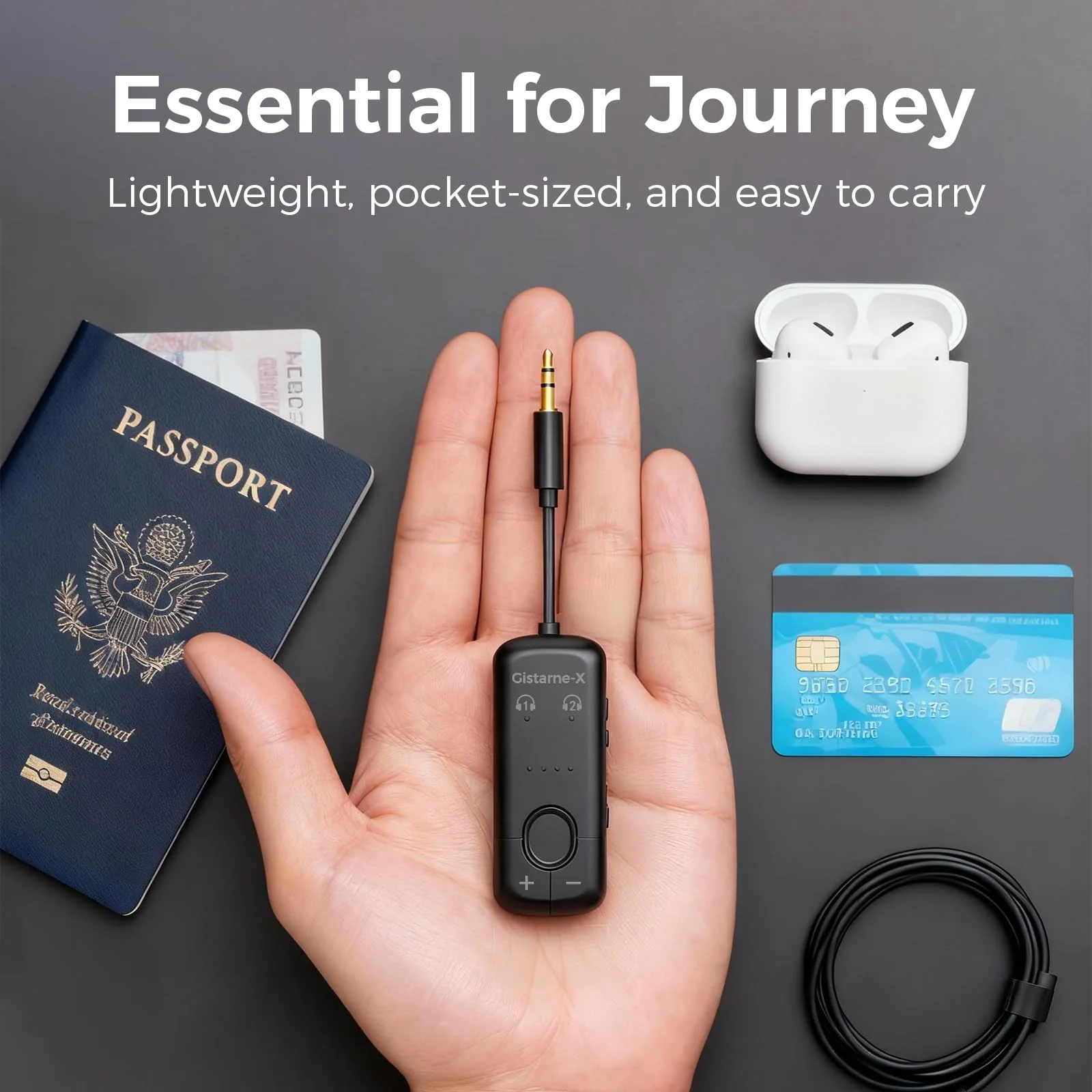 Bluetooth 5.3 Audio Transmitter with Qualcomm aptX Adaptive, Dual Device Support, 35Hr Battery Life, 3.5mm AUX for Travel, Flight, Gym - Image 5