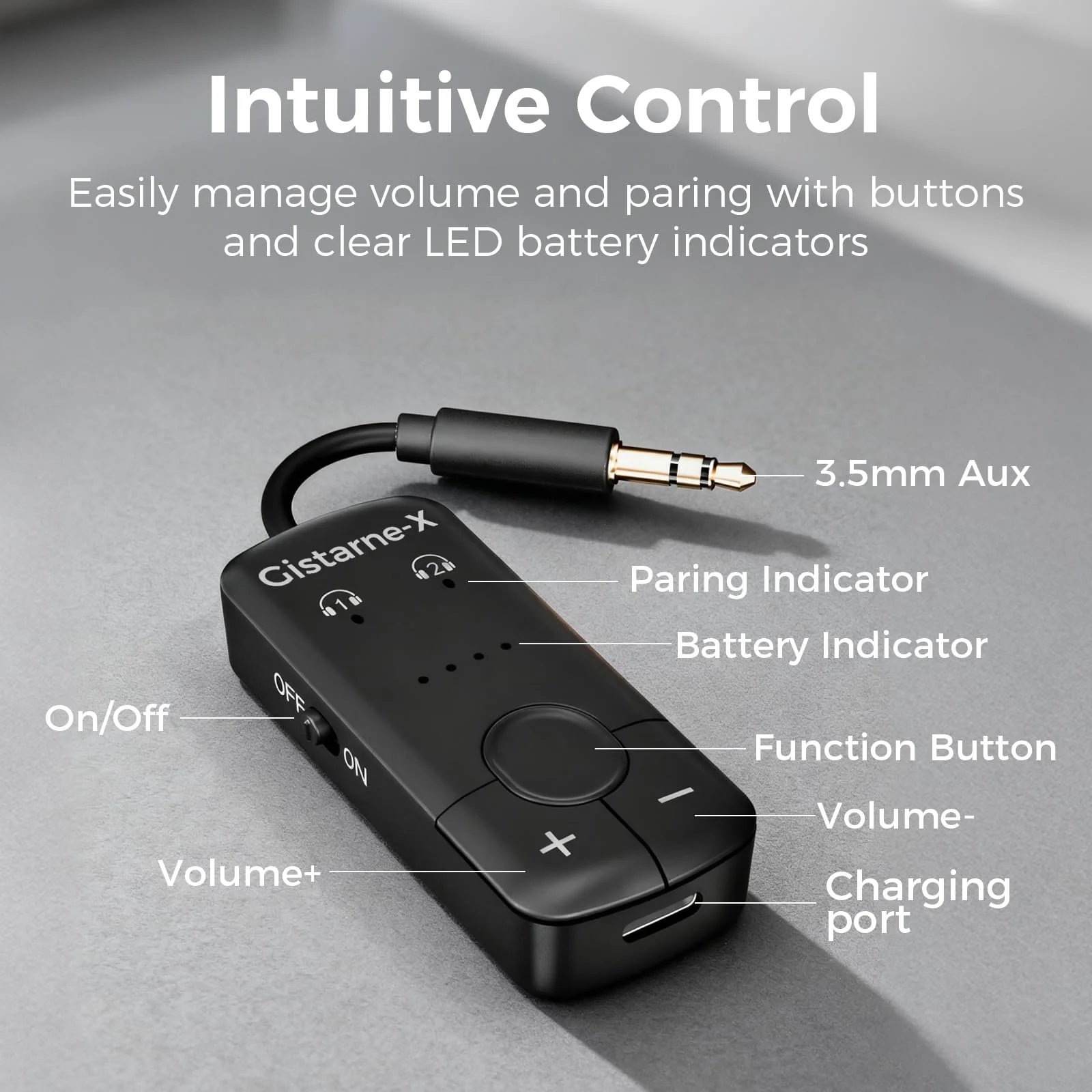 Bluetooth 5.3 Audio Transmitter with Qualcomm aptX Adaptive, Dual Device Support, 35Hr Battery Life, 3.5mm AUX for Travel, Flight, Gym - Image 6
