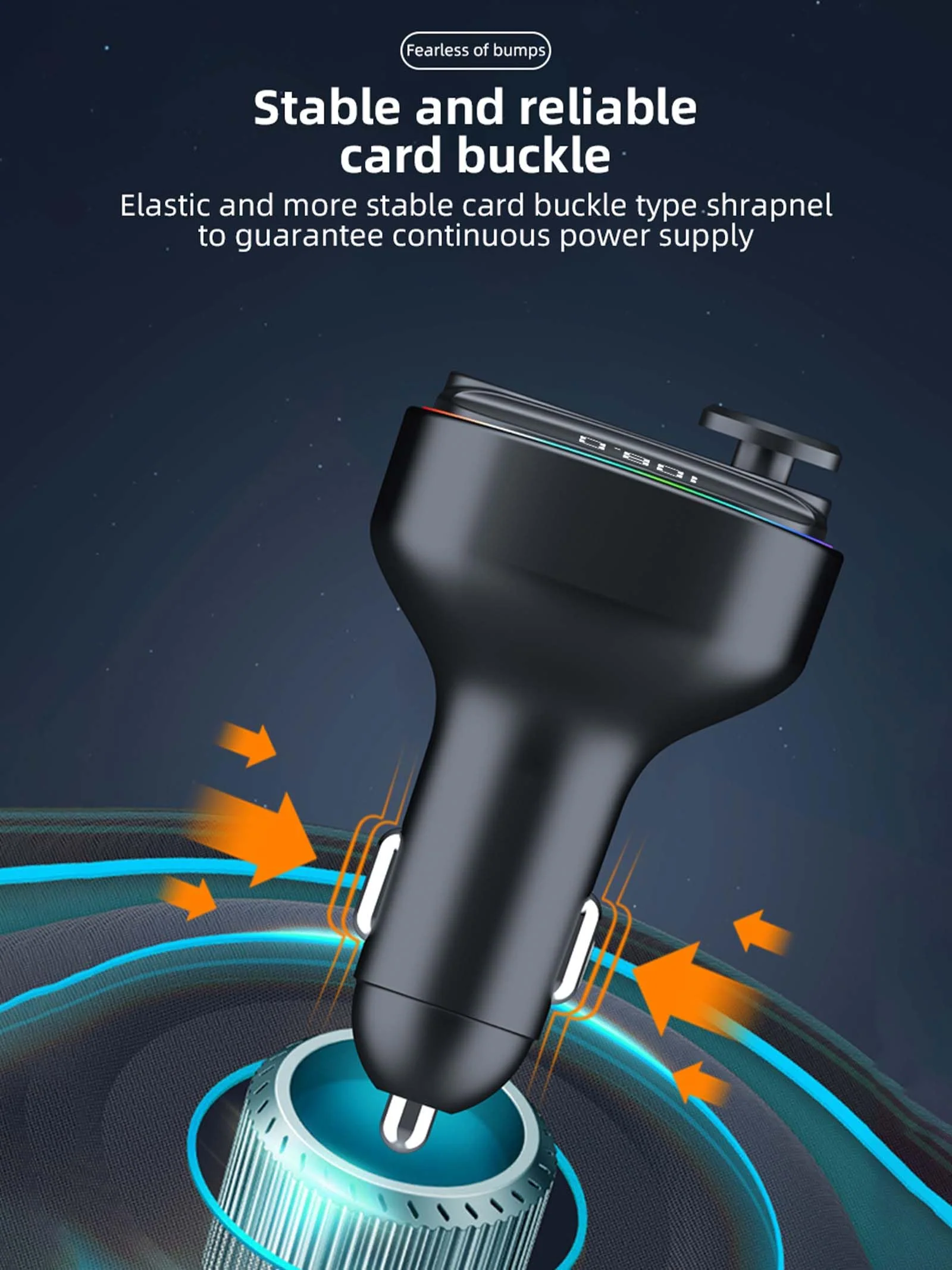Bluetooth 5.3 FM Transmitter for Car, Wireless Car Adapter with Hands-Free Calling, Navigation Announcement, USB/AUX Playback, Dual USB & Type-C Fast Charging, for iPhone/Android/Smartphones C4 - Image 6