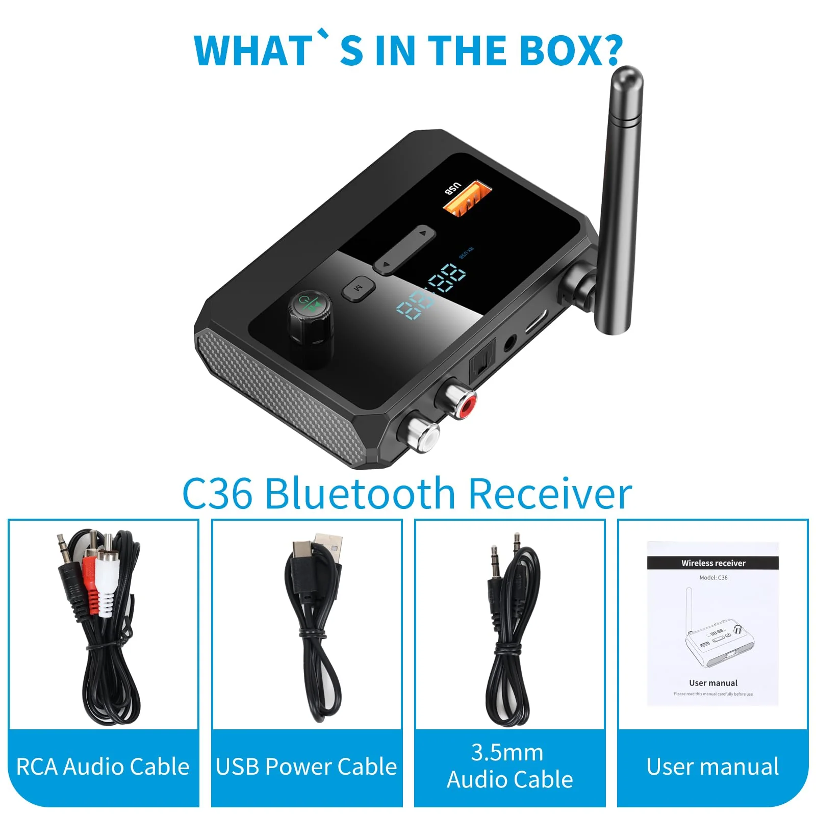Bluetooth 5.3 Receiver, RCA Bluetooth Adapter, Low Latency & HD Music Audio, Support Optical AUX 3.5mm, RCA Bluetooth Receiver Adapter for Home Stereo Speakers, Music Streaming Stereo System - Image 7