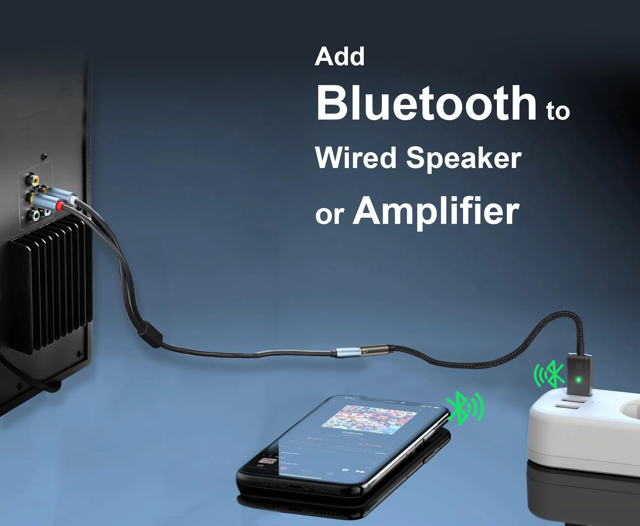 Bluetooth 5.3 to Aux Adapter for Car or Amp, USB to 3.5mm Female Bluetooth Receiver, add Bluetooth to Wired Headphone, Car, Speaker, or Amplifier for Hands-Free Call, Voice Navigation, Music - Image 2
