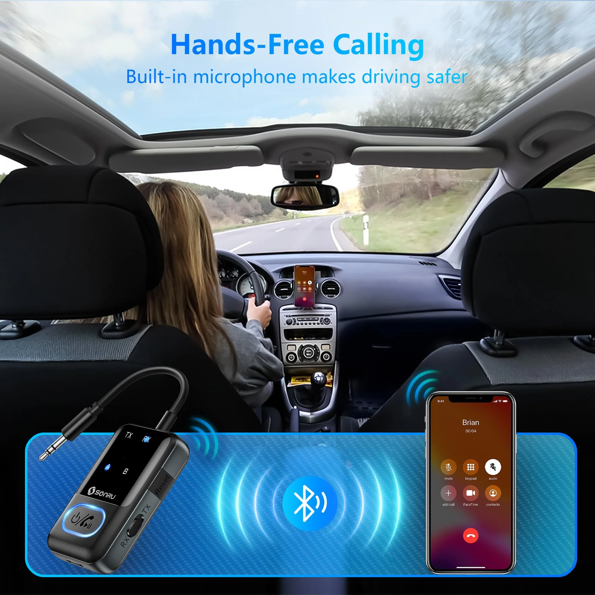 Bluetooth 5.3 Transmitter Adapter for Airplane 2-in-1 Wireless Bluetooth Audio Transmitter Receiver for 3.5mm Aux Jacks on Flight/TV/Gym Equipment, for up to 2 Wireless Headphones, Cell Phones Black1 - Image 7
