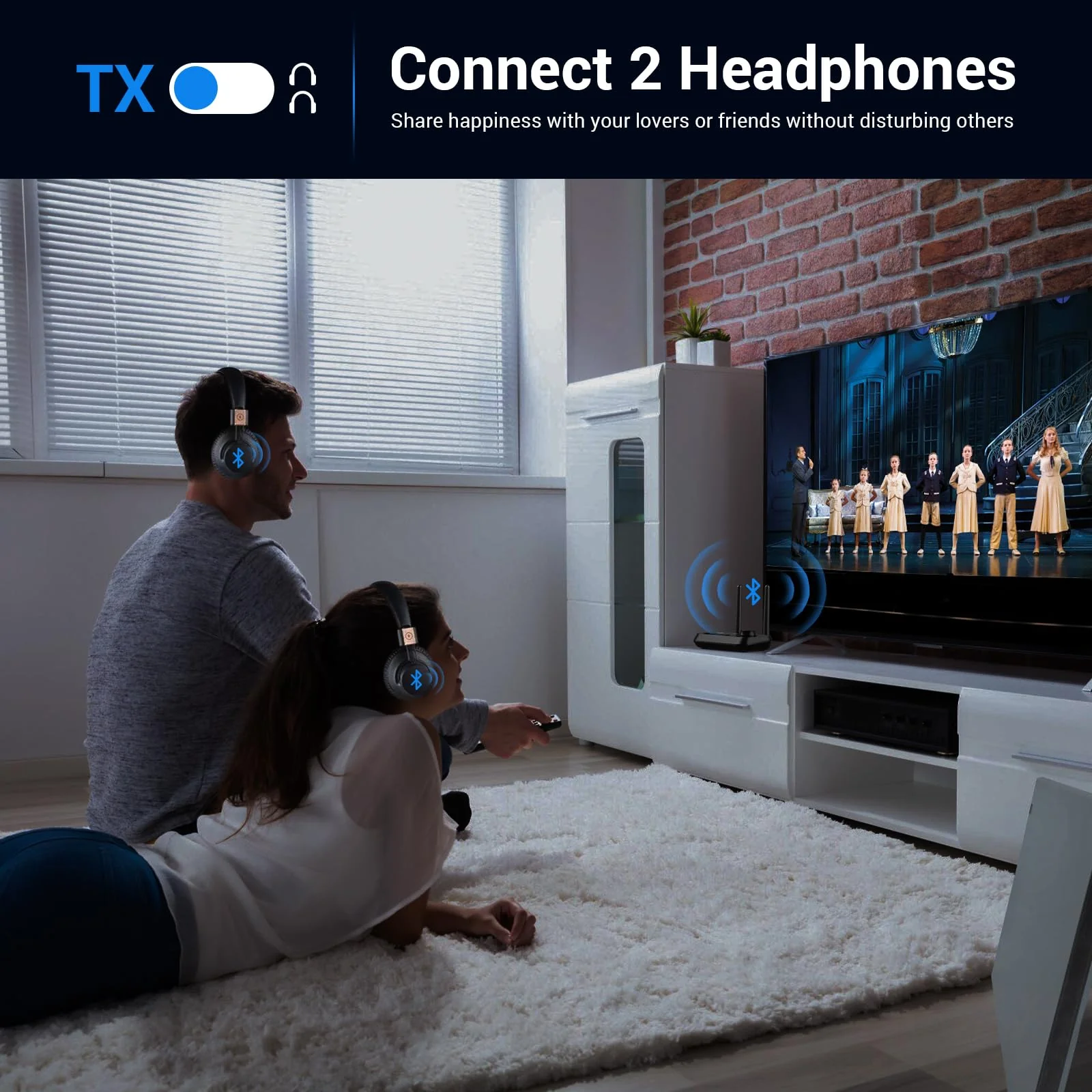Bluetooth 5.3 Transmitter for TV Audio w. Screen Display Dual Antenna Low Latency Bluetooth Adapter Support Up to 2 BT Headphones Long Range Bluetooth Extender 3.5mm AUX/RCA/Opt Input/Output Black - Image 4