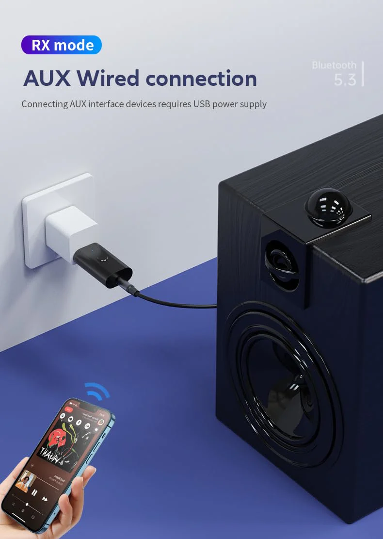 Bluetooth 5.3 Transmitter Receiver, 3.5mm Aux Wireless USB Adapter, Low Latency, Built in Mic, Music Streaming, Handsfree Calls, Driver Free- for TV, PC, Home/Car Stereo, Headphones, Speakers - Image 7