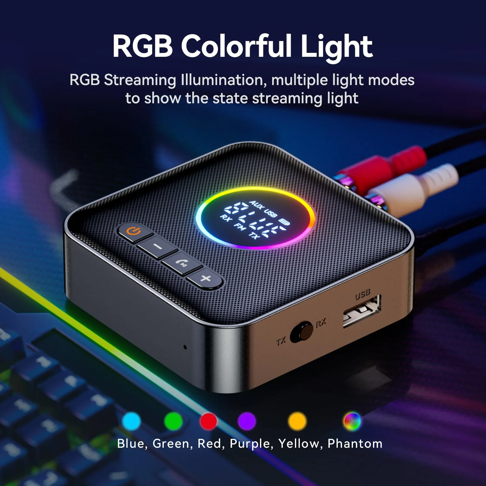 Bluetooth 5.4 Transmitter Receiver 3-in-1 Bluetooth Adapter HiFi Audio Bluetooth Receiver FM Transmitter with LED Display 3.5mm AUX RCA USB for TV/Car/PC/Home Stereo/Speakers - Image 2