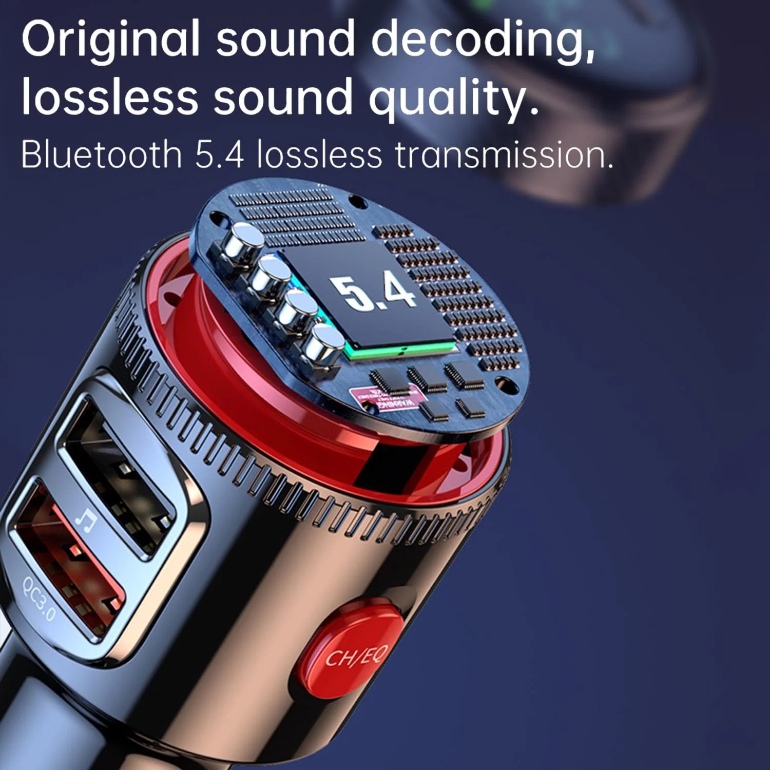 Bluetooth Car Adapter, PD30W AUX Wireless Bluetooth FM Transmitter USB C & QC3.0 Dual Fast Charging Music Player HiFi Bass Sound for Hands-Free Calling USB Drive - Image 5