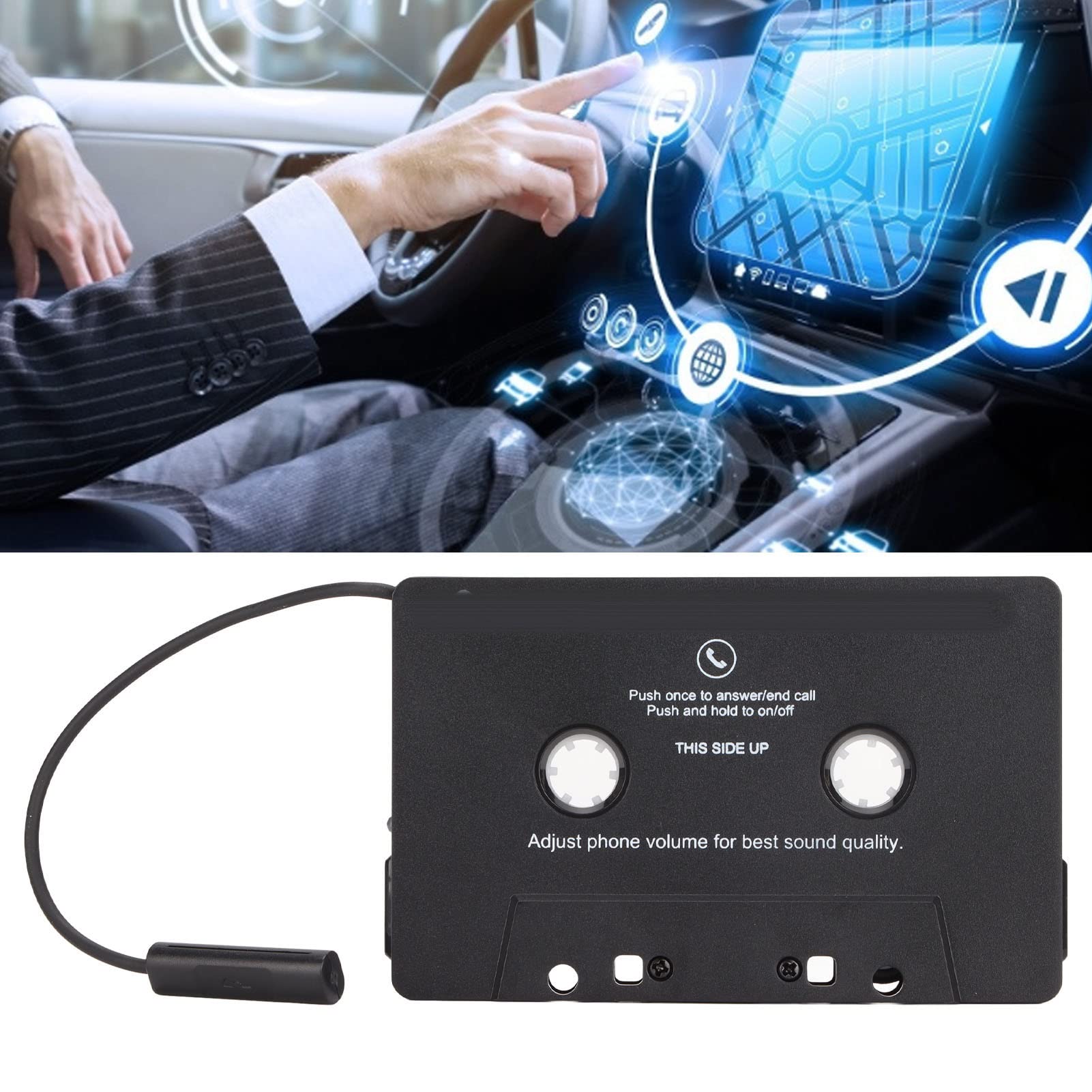 Bluetooth Cassette Adapter for Car with Stereo , Cassette Tape to Aux Adapter Smartphone Cassette Adapter for Mobile Phone, Tablet, MP3 Player, Headset - Image 4