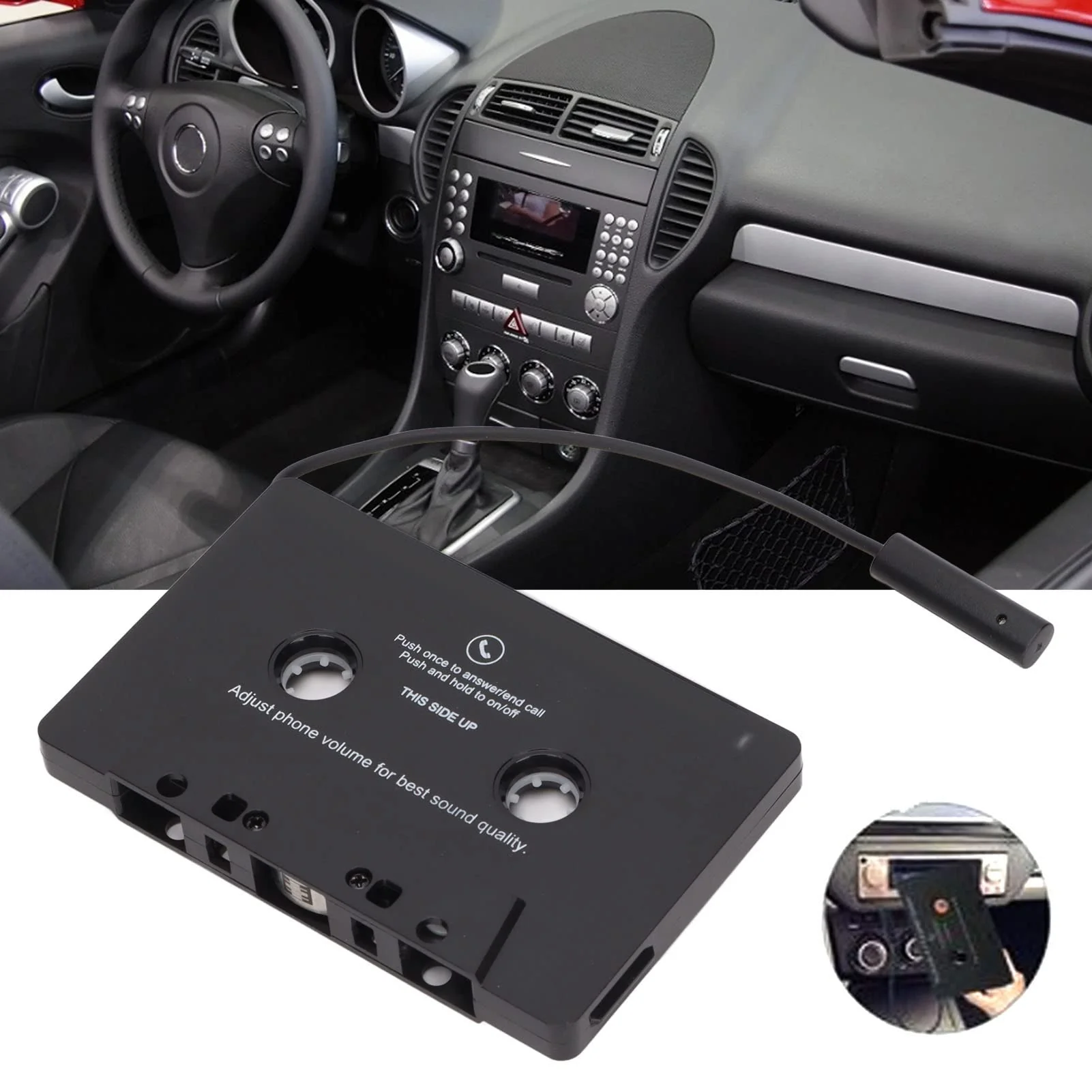 Bluetooth Cassette Adapter for Car with Stereo , Cassette Tape to Aux Adapter Smartphone Cassette Adapter for Mobile Phone, Tablet, MP3 Player, Headset - Image 5