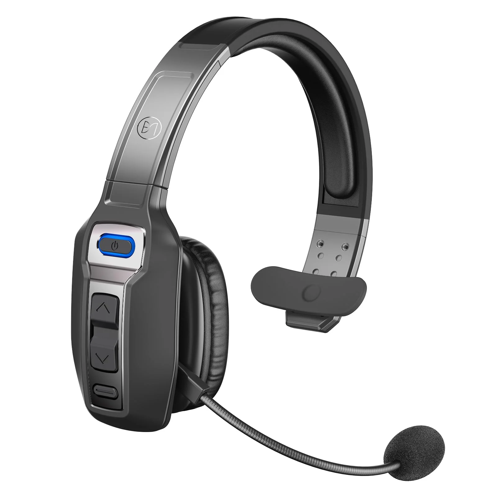 Bluetooth Headset, Trucker Bluetooth Headset with AI Noise Cancellation Microphone & Mute Button, Trucker Headset with 65 Hrs Working Time, Bluetooth 5.2 Multitasking for Truck Drivers/Phone BM202