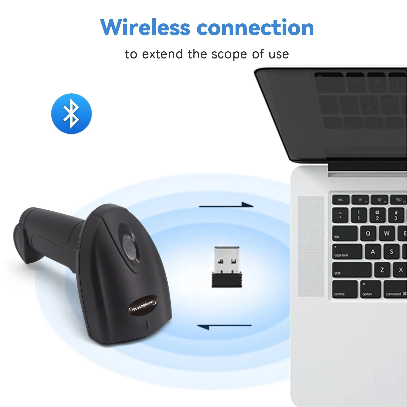 Bluetooth QR Code Scanner - Book Scanner for Personal Library Libib, 1D 2D Codes Scanners for Laptop Computer Mac iPhone Android, Wireless Bluetooth Bar Code Scanner (Without Stand) without stand - Image 4