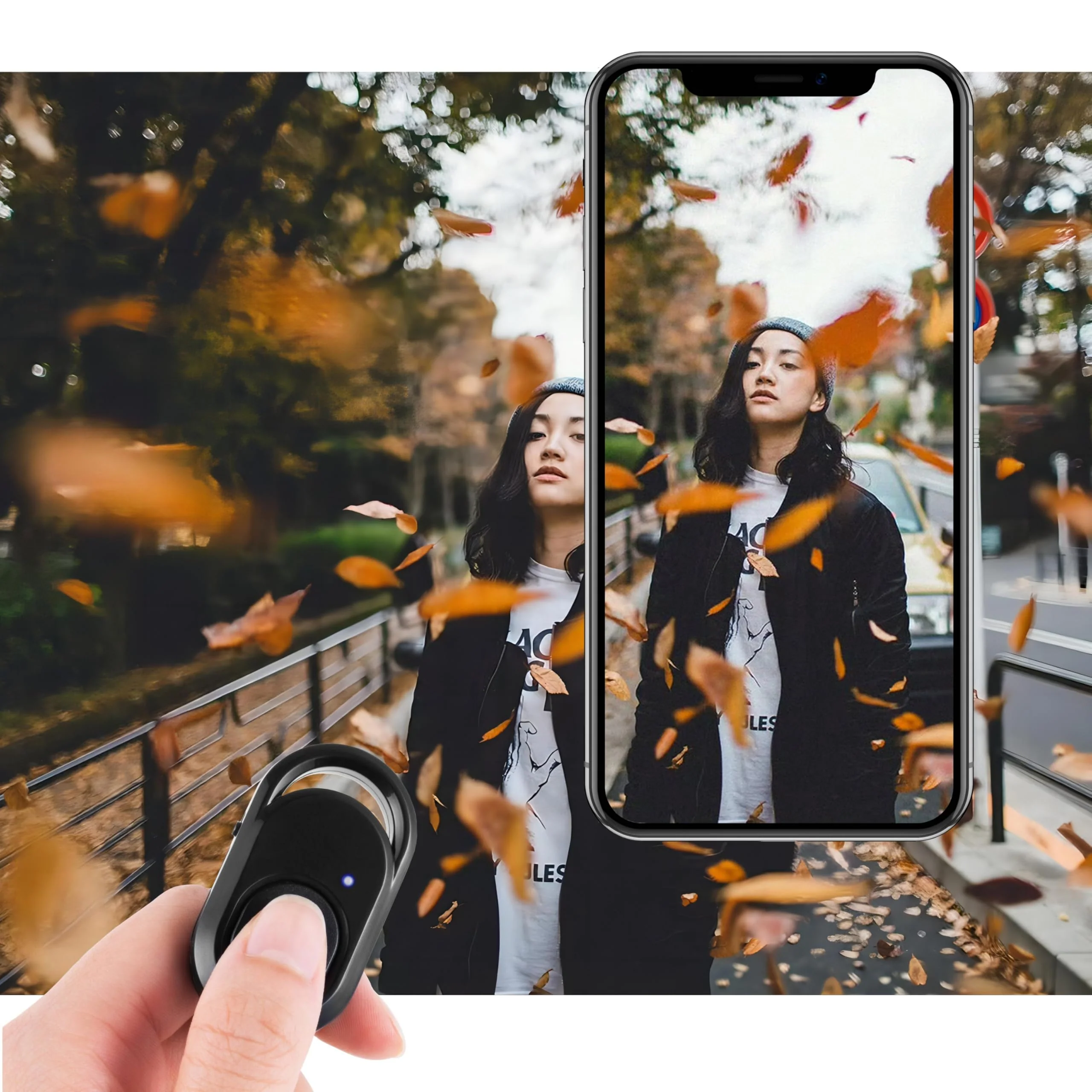 Bluetooth Remote Control iPhone Camera Remote: Wireless Remote Shutter for Selfies and Photo Clicker Compatible with iPhone iPad Tablet and Android Phone Wrist Strap Included (1 Pack) 1 Pack - Image 3