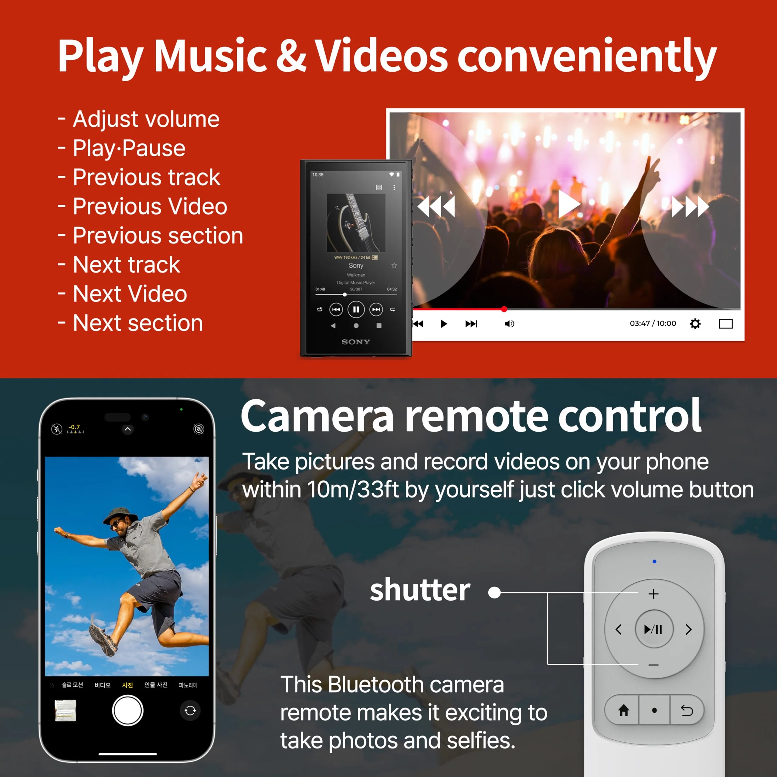 Bluetooth Remote Control Page Turner Clicker for Kindle App, Boox, e-Reader, TikTok Scrolling, YouTube Shorts, Reels, Video, Music, Camera, for iOS iPad iPhone, Android Galaxy Phone Tablet (White) White - Image 5