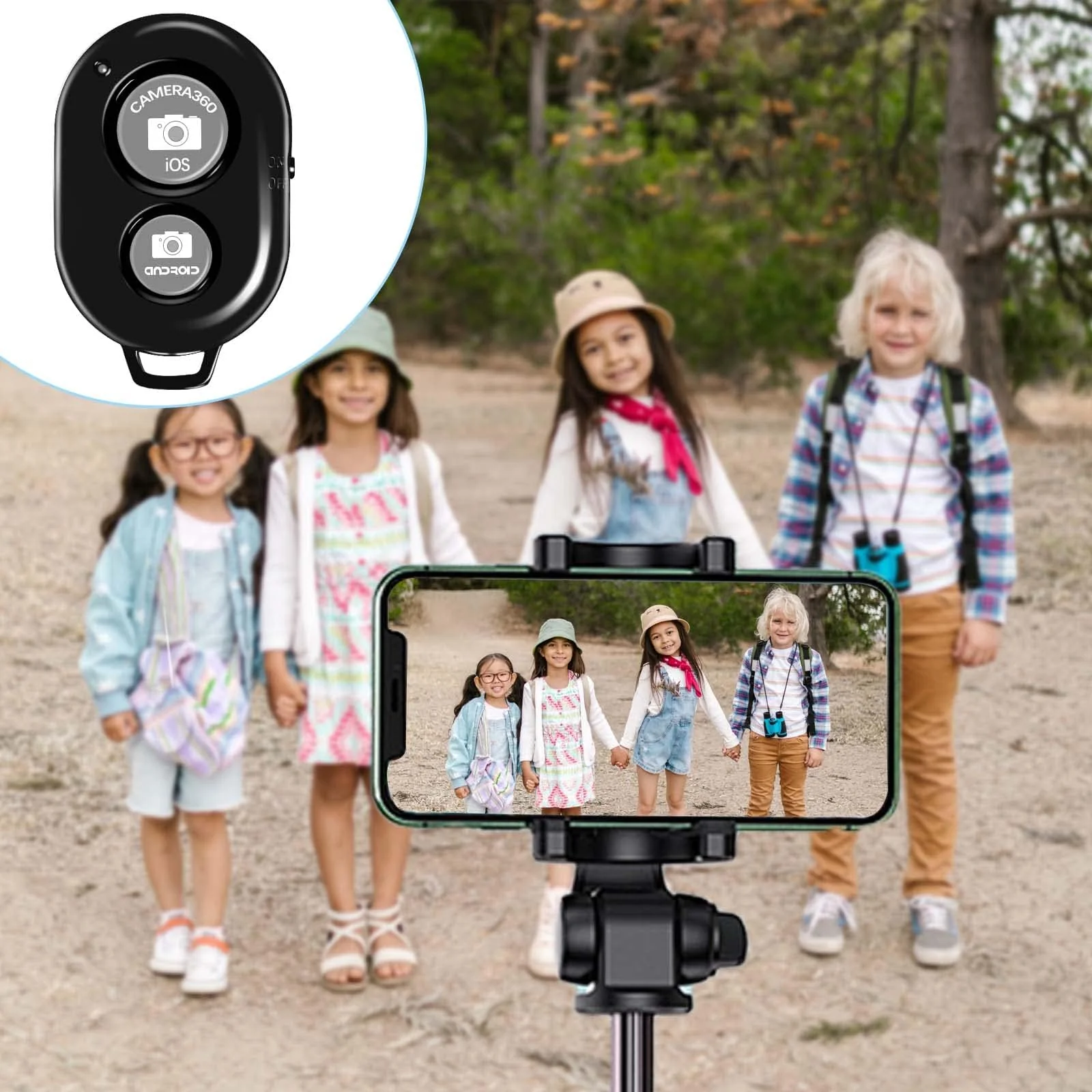 Bluetooth Remote for iPhone Camera - Belijean Bluetooth Remote Compatible with All iPhone, iPad and Tablets, Bluetooth Clicker for Photos & Videos 2 Pack Black 2PCS - Image 2