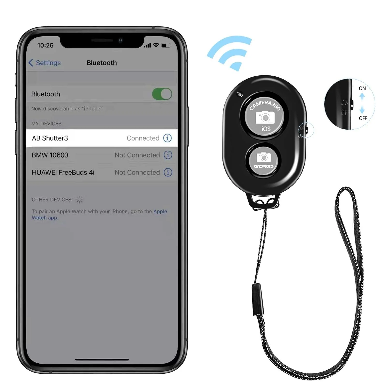 Bluetooth Remote for iPhone Camera - Belijean Bluetooth Remote Compatible with All iPhone, iPad and Tablets, Bluetooth Clicker for Photos & Videos 2 Pack Black 2PCS - Image 4