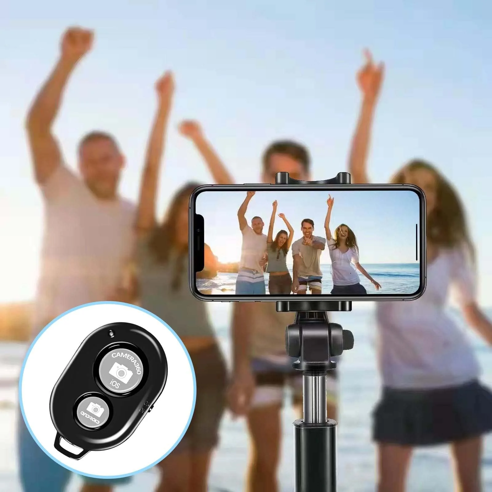 Bluetooth Remote for iPhone Camera - Belijean Bluetooth Remote Compatible with All iPhone, iPad and Tablets, Bluetooth Clicker for Photos & Videos 2 Pack Black 2PCS - Image 5