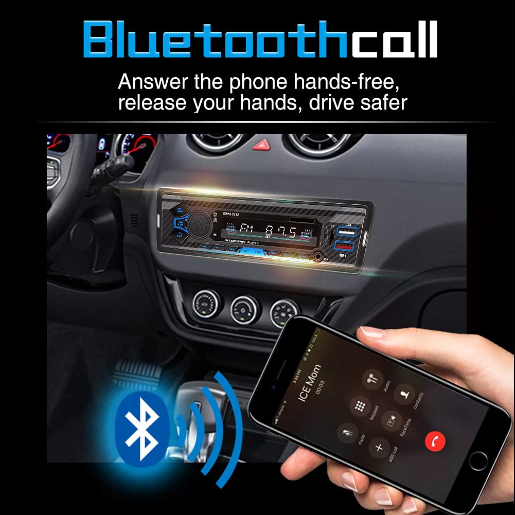 Bluetooth Single din car Stereo System for car, 7 inch Universal car Radio System for car,aftermarket car Radio,1 din car Radio,SWC/Subwoorf/BT - Image 5