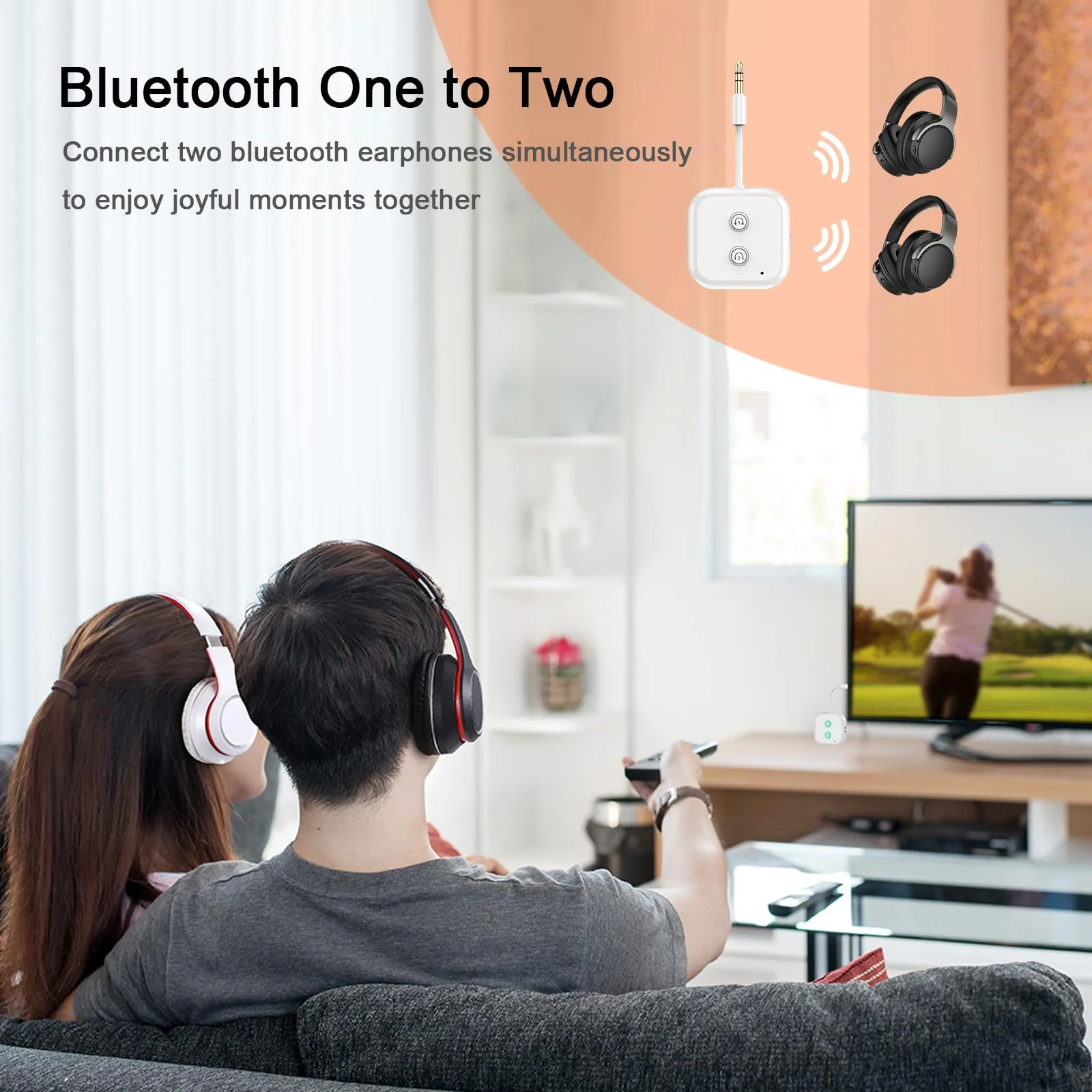 Bluetooth Transmitter, Bluetooth 5.3 Adapter Audio Transmitter Adapter Dual Link AptX Adaptive/Low Latency, Works with 3.5mm Aux Jacks on Airplanes, Gym Equipment, TVs, Tablets - Image 4