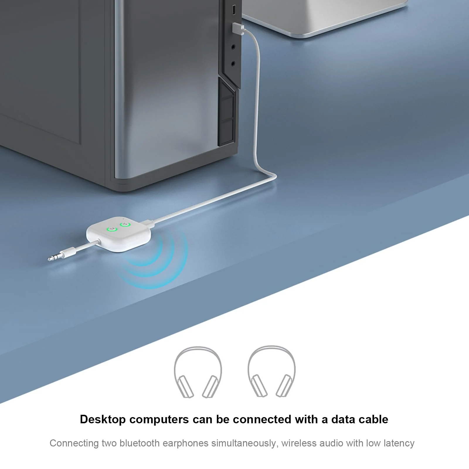 Bluetooth Transmitter, Bluetooth 5.3 Adapter Audio Transmitter Adapter Dual Link AptX Adaptive/Low Latency, Works with 3.5mm Aux Jacks on Airplanes, Gym Equipment, TVs, Tablets - Image 6