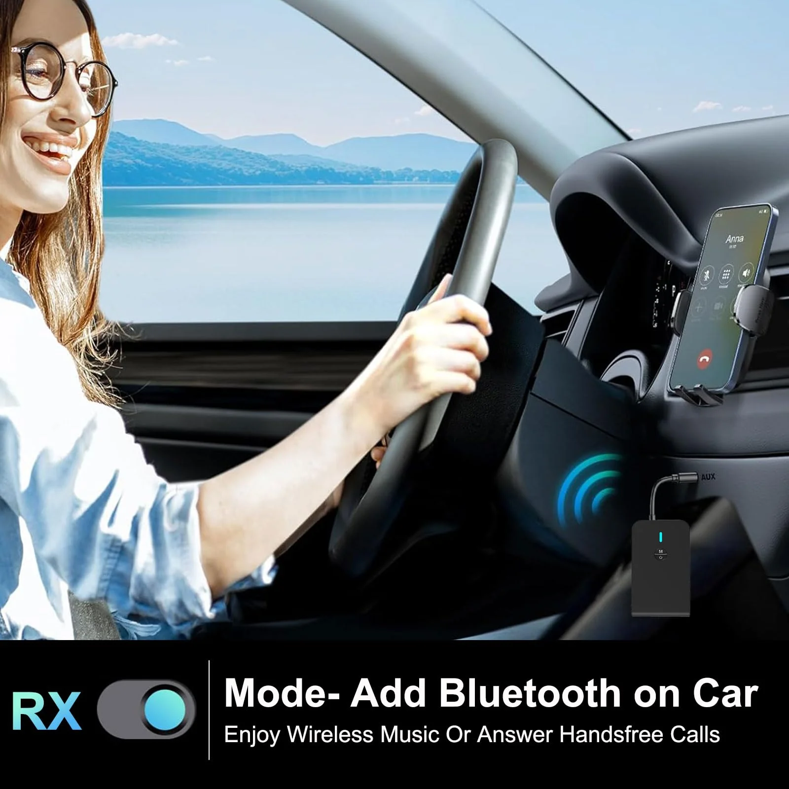 Bluetooth Transmitter for TV PC, 2 in 1 Bluetooth Audio Adapter Music Receiver (3.5mm Jack Cable, Low Latency,Built-in Microphone) Wireless Transmitter for Home Stereo/Car/Airplane/Boat/Gym/MP3/MP4 - Image 5