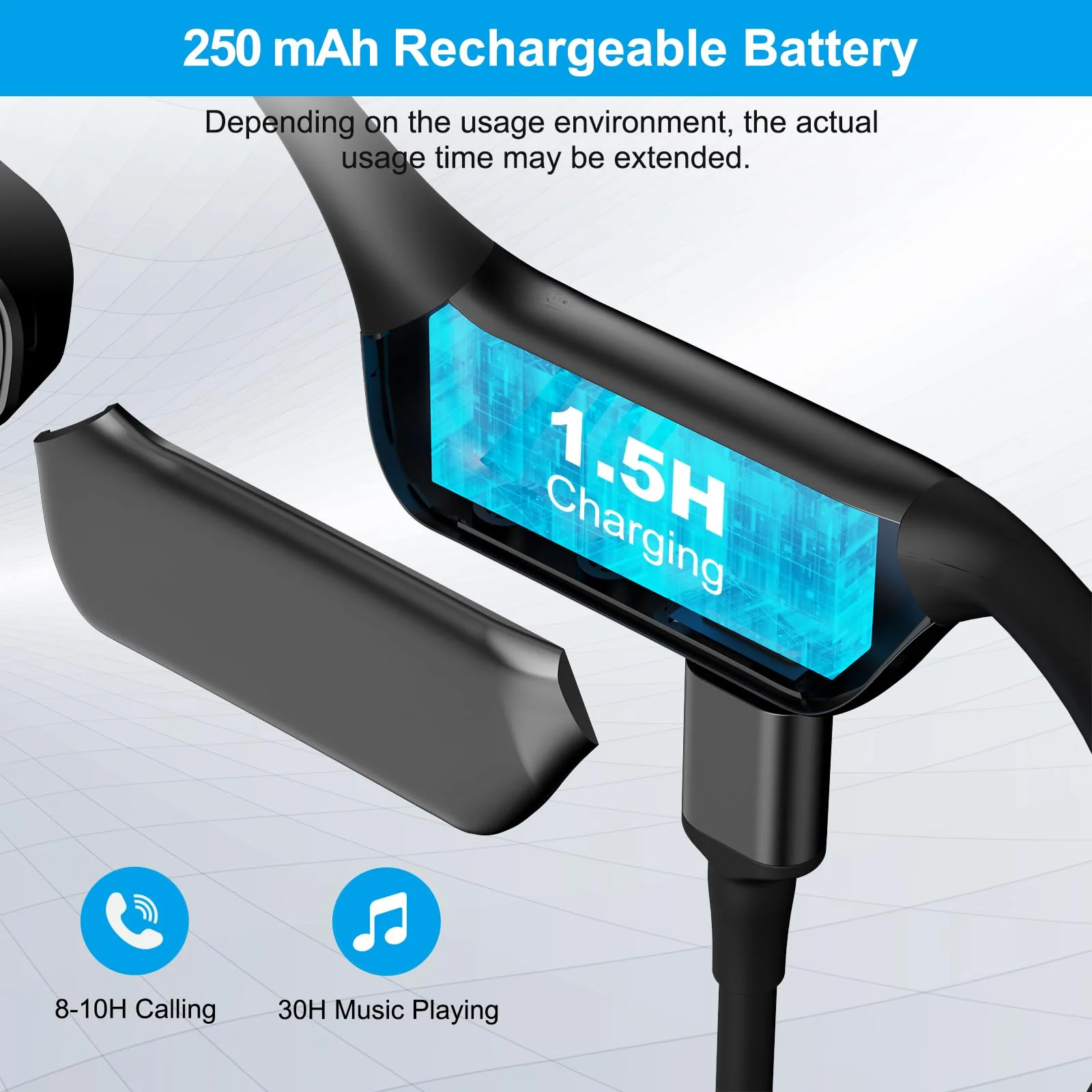 Bluetooth Wireless Headset,Open Ear Wireless Headphones with Mic, Wired Speakers,Hands-Free Call,Dual Connection,Audio Receiver for Business, PC/PS4/PS5/Online Teaching/Meeting/Call Center - Image 2