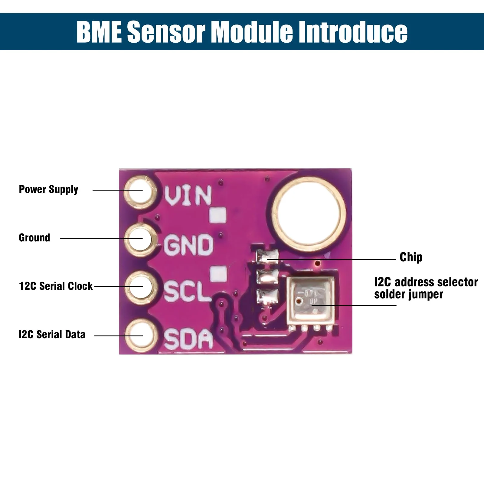 BME 5V Altimeter Module Binghe Pack of 2 BME High Precision Atmospheric Pressure Sensor Module IIC I2C SPI Interface DC 1.8-5V Compatible with Arduino Rasp-Pi - Image 5