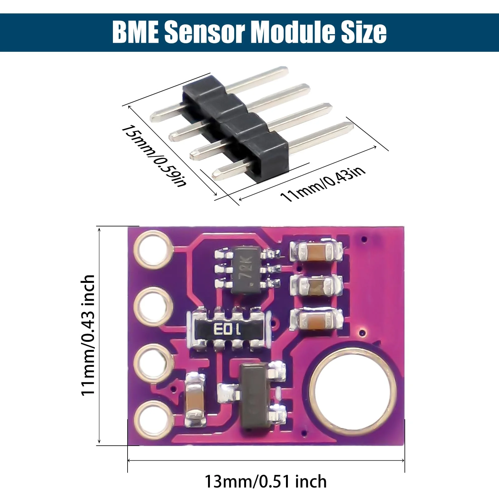 BME 5V Altimeter Module Binghe Pack of 5 BME High Precision Atmospheric Pressure Sensor Module IIC I2C Interface DC 1.8-5V Compatible with Arduino Rasp-Pi - Image 7