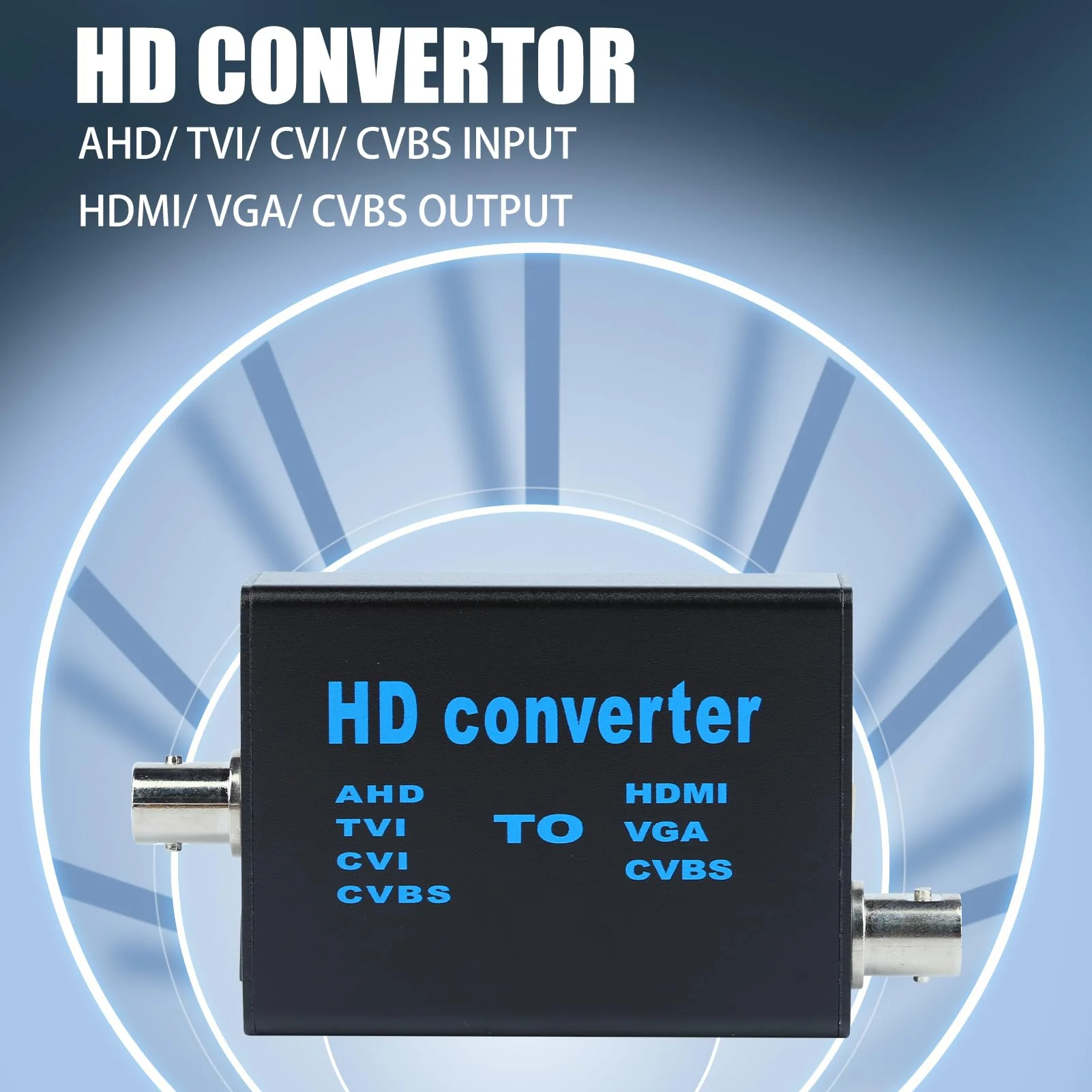 BNC Cable to HDMI Video Signal Convertor,Audio Video Capture Converte,4 in 1 HD Convertor AHD/TVI/CVI/CVBS Signal to HDMI/VGA/CVBS 1080p for Camera/DVR/CCTV Security System - Image 2