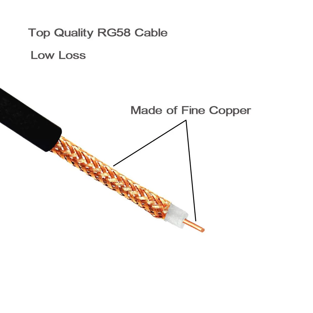 BNC Male to UHF PL-259 Male RG58 Cable 10ft/3m for CB Ham Two Way Radio Antenna Amateur Radio Transceiver FM Transmitter Radio Scanner Arrester Linear Amplifier Antenna Analyzer SWR Meter-2PACK - Image 2