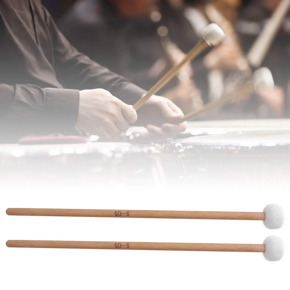 Bnineteenteam 2Pcs Timpani Mallet Timpani Stick Snare Drum Mallet with Felt Head for Marching Band Snare Drum - Image 3