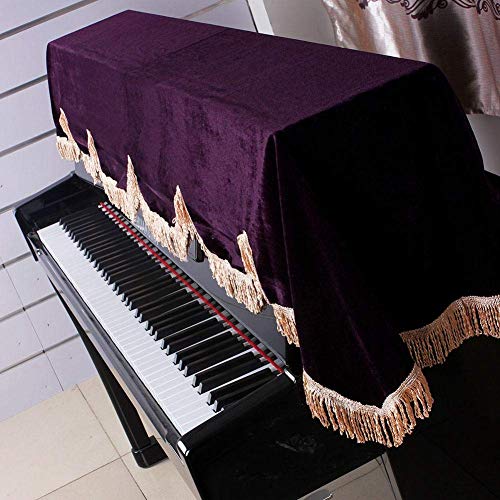Bnineteenteam Electronic Keyboard Anti-Dust Cover 88 Key Piano Cover Split Curtain Design Purple - Image 3