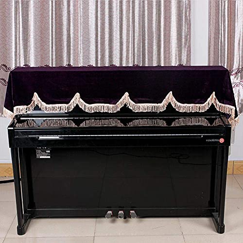Bnineteenteam Electronic Keyboard Anti-Dust Cover 88 Key Piano Cover Split Curtain Design Purple - Image 4