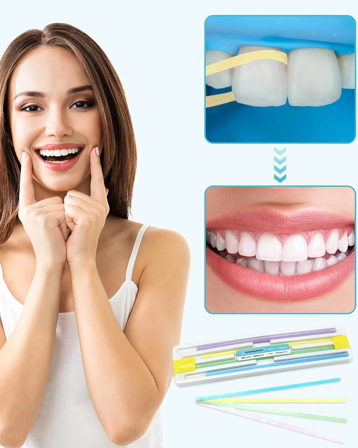 BNREOZA 1 Box Dental Sandpaper Strips, Dental Sandpaper for Polishing Teeth Polishing Shine Contour Tool Kit Resistant Deep Cleaning Oral Hygiene (Pack of 60) - Image 4