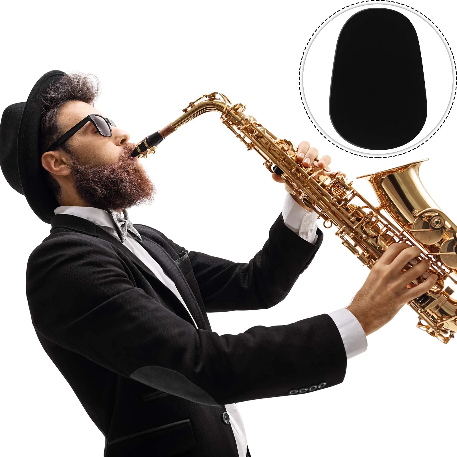 Boao 160 Pieces Saxophone and Clarinet Mouthpiece Cushion Sax Mouthpiece Patches Pads Cushions Thick Rubber 0.8 mm with Strong Adhesive - Image 2