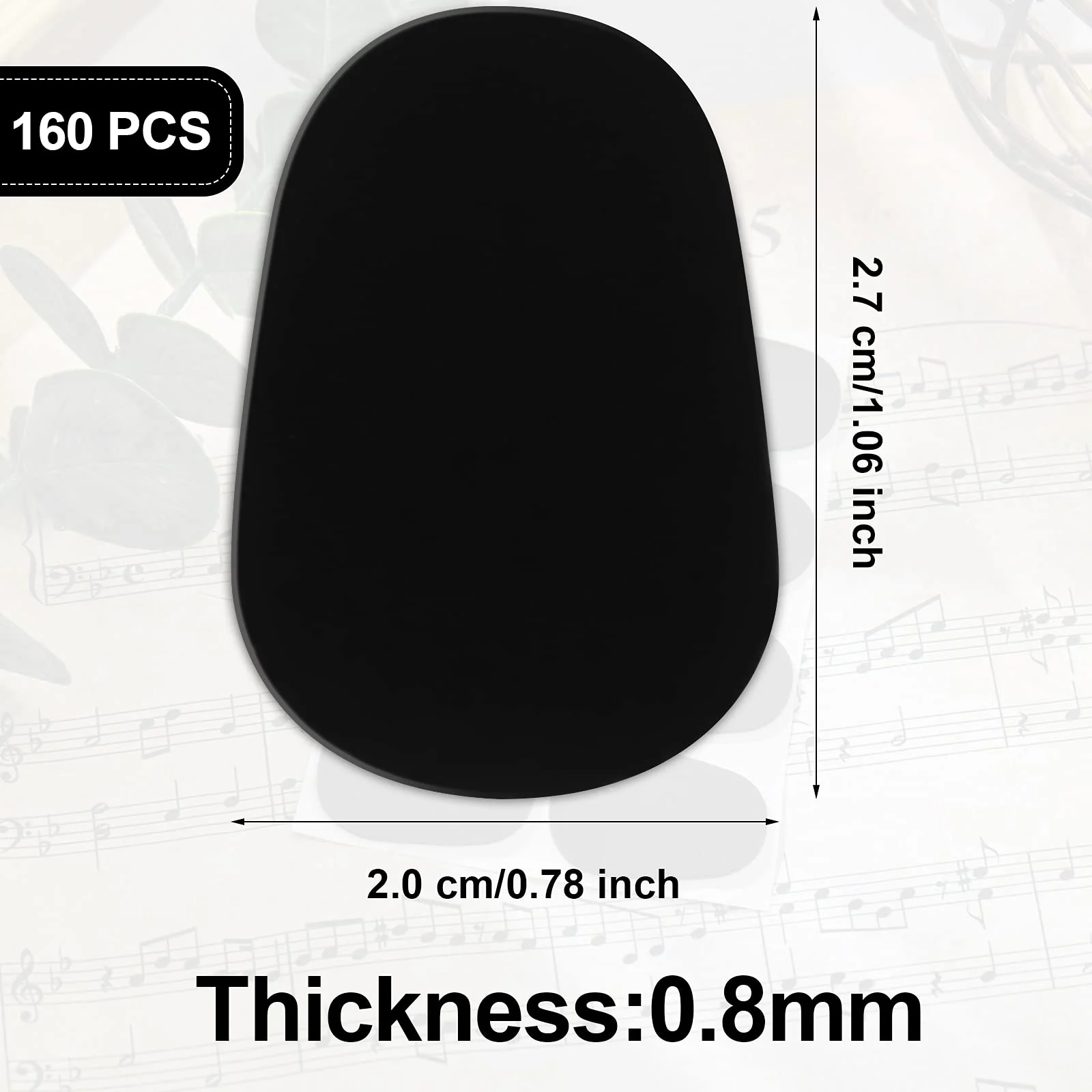 Boao 160 Pieces Saxophone and Clarinet Mouthpiece Cushion Sax Mouthpiece Patches Pads Cushions Thick Rubber 0.8 mm with Strong Adhesive - Image 3