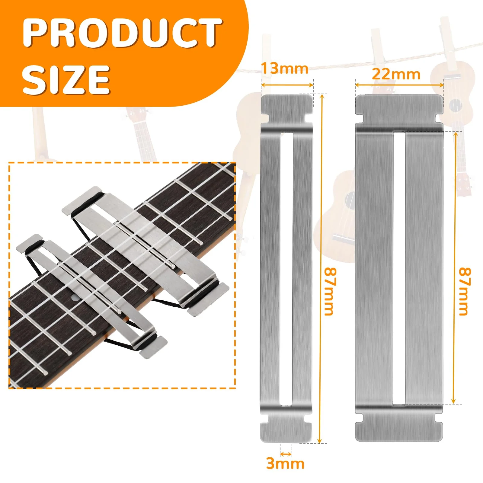 Boao 3 Sets Guitar Fret Protector Fingerboard Guards Stainless Steel Fretboard Protector Bass Guitar Fret Guards for Dressing and Polishing Frets Guitar Tool Luthier Tool Fret Polishing Kit - Image 2