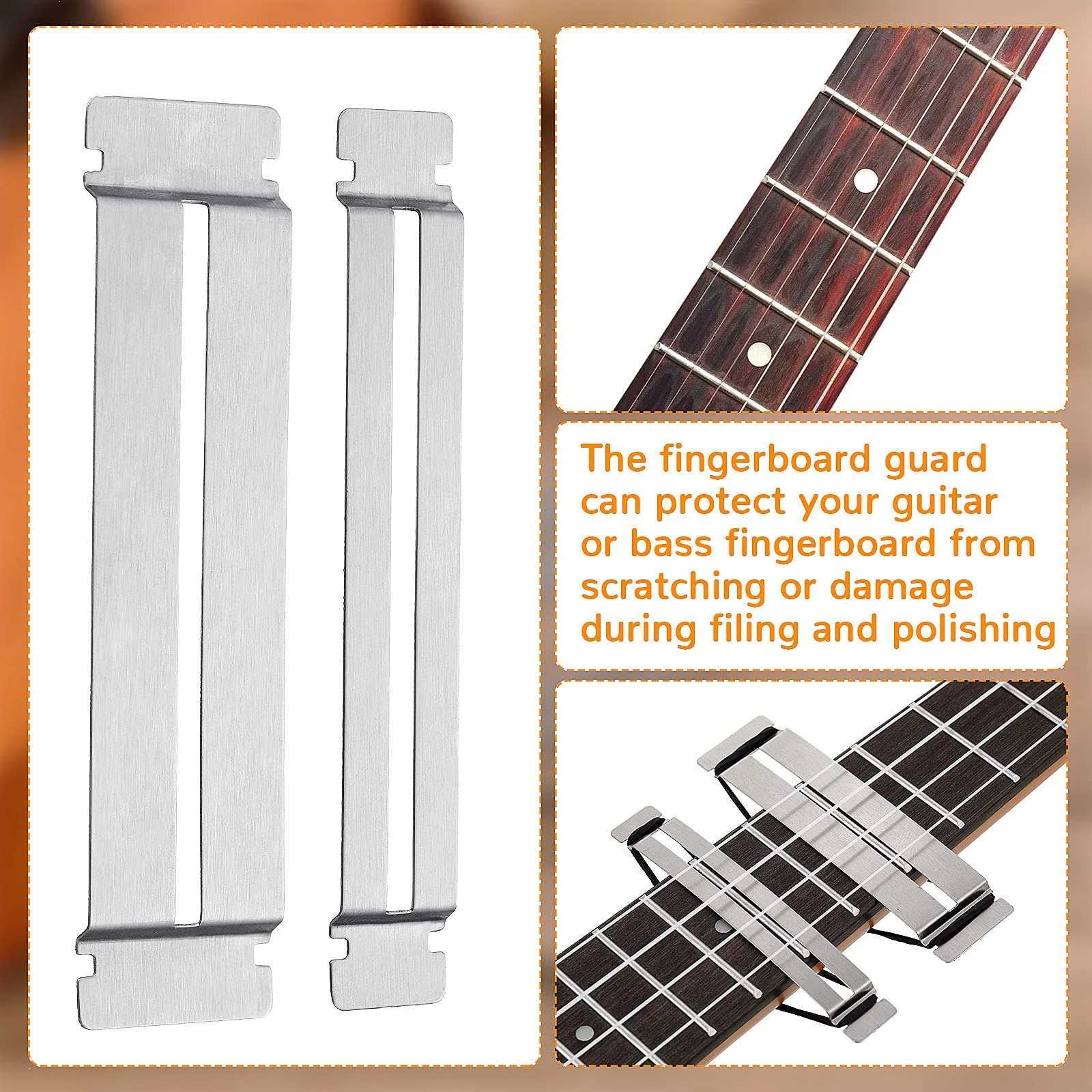 Boao 3 Sets Guitar Fret Protector Fingerboard Guards Stainless Steel Fretboard Protector Bass Guitar Fret Guards for Dressing and Polishing Frets Guitar Tool Luthier Tool Fret Polishing Kit - Image 4
