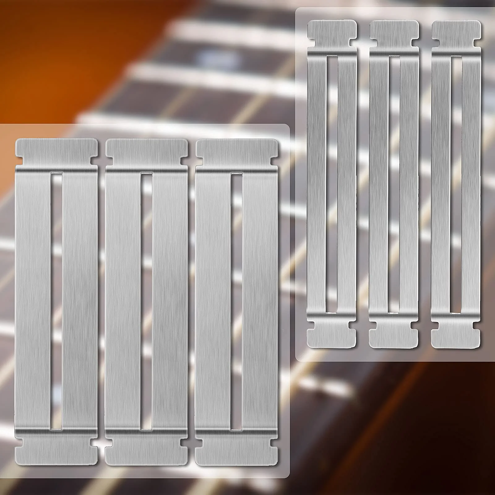 Boao 3 Sets Guitar Fret Protector Fingerboard Guards Stainless Steel Fretboard Protector Bass Guitar Fret Guards for Dressing and Polishing Frets Guitar Tool Luthier Tool Fret Polishing Kit - Image 6