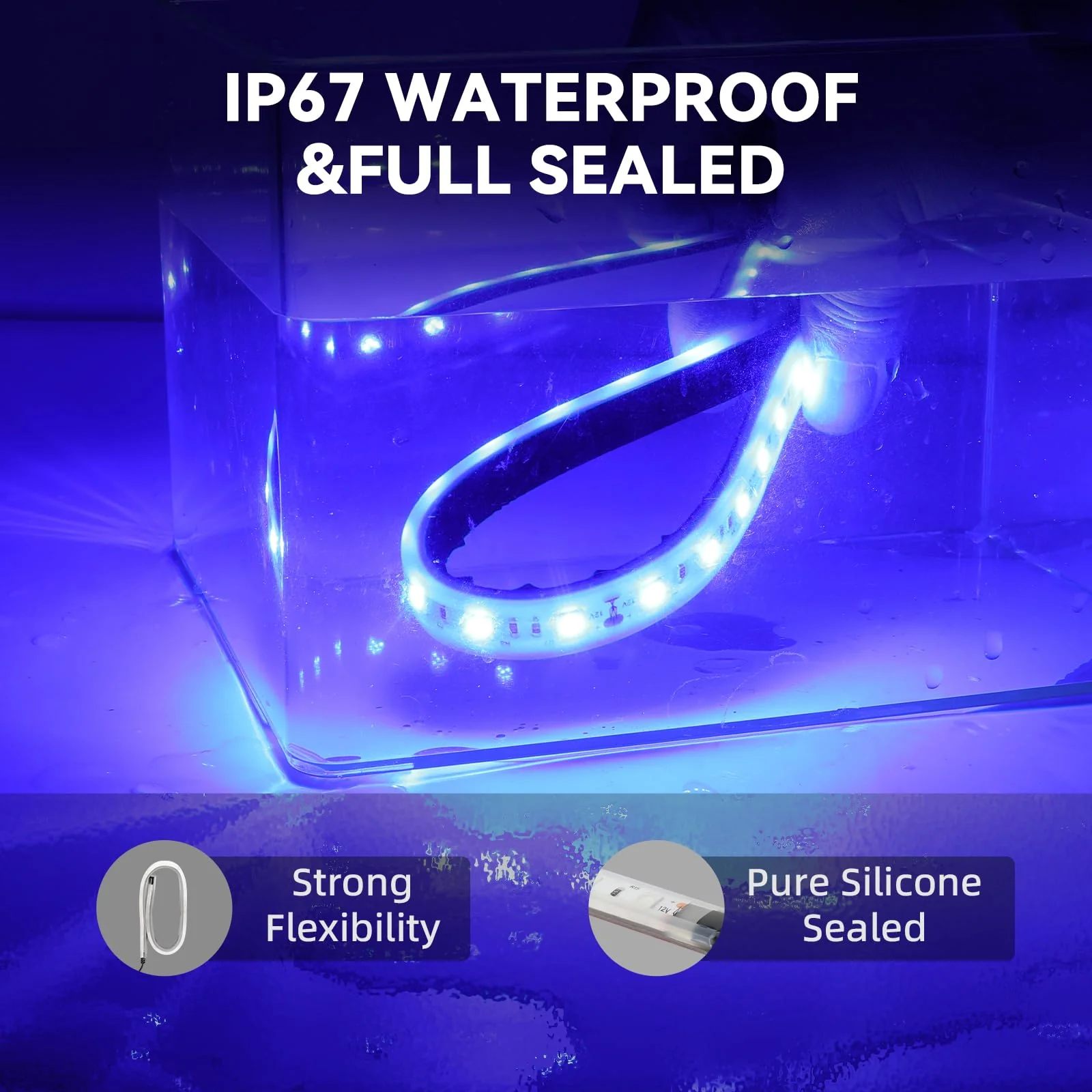 Boat Interior Lights Blue,Waterproof Led Boat Lighting, Marine Led Strip Lights, Super Bright Marine Lighting for Night Fishing Courtesy Lights for Pontoon Kayak Yacht Sailboat (Blue 4PCS) - Image 4