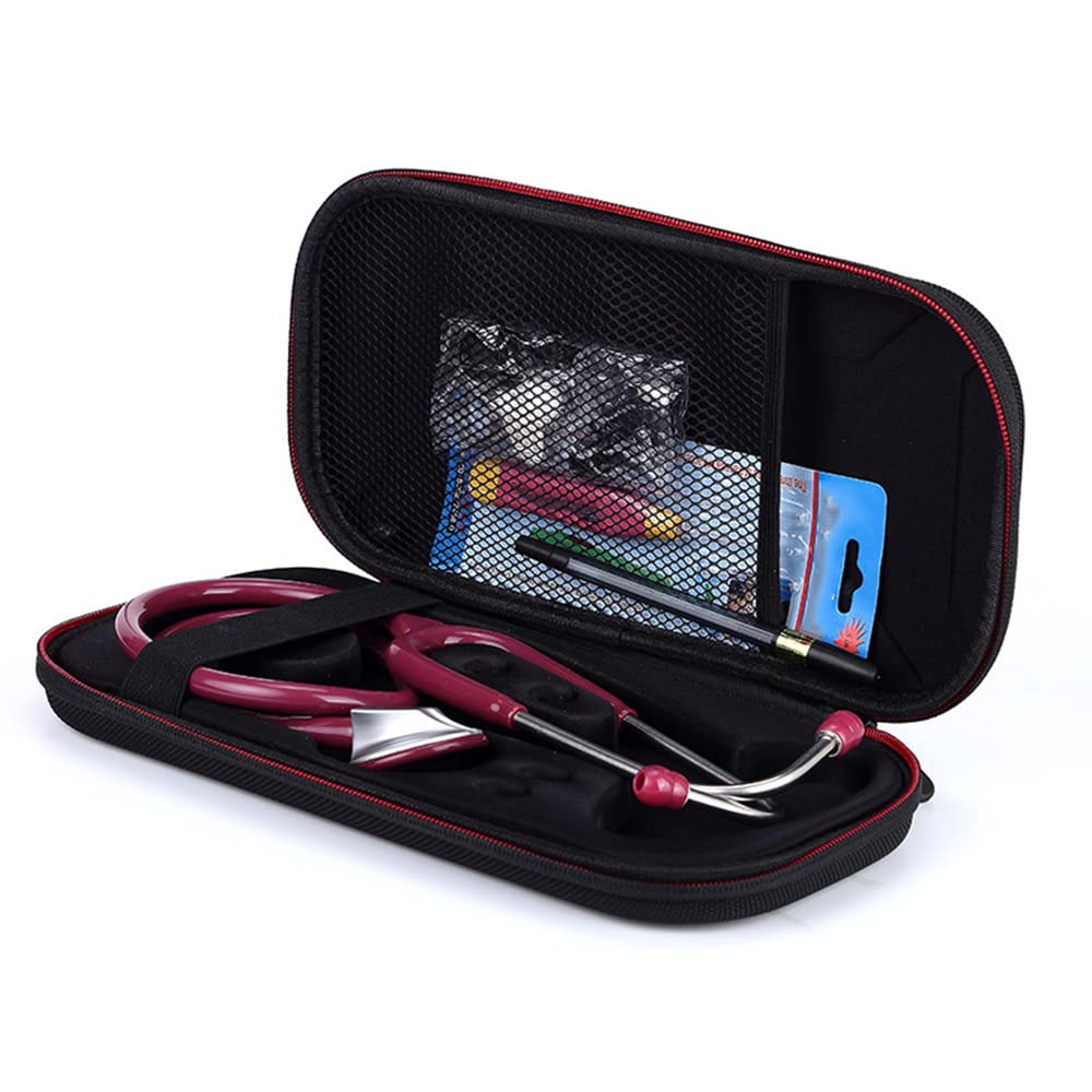 BOFRHME Hard EVA Portable Stethoscope Carry Case Storage Box Cover Mesh Mesh for III Stethoscope Organiser Bag, black, Casual - Image 2
