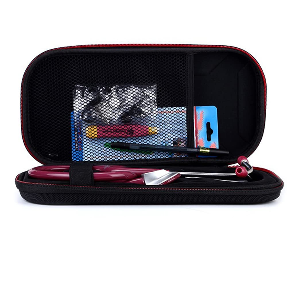 BOFRHME Hard EVA Portable Stethoscope Carry Case Storage Box Cover Mesh Mesh for III Stethoscope Organiser Bag, black, Casual - Image 6