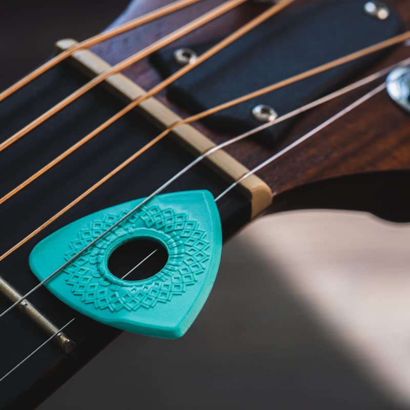Bog Street Axe Blade Light Ergonomic, 3-Sided Guitar Pick. - One .5mm standard tip and Two 1.5mm Jazz style tips. (6-Pack) 6-Pack - Image 2