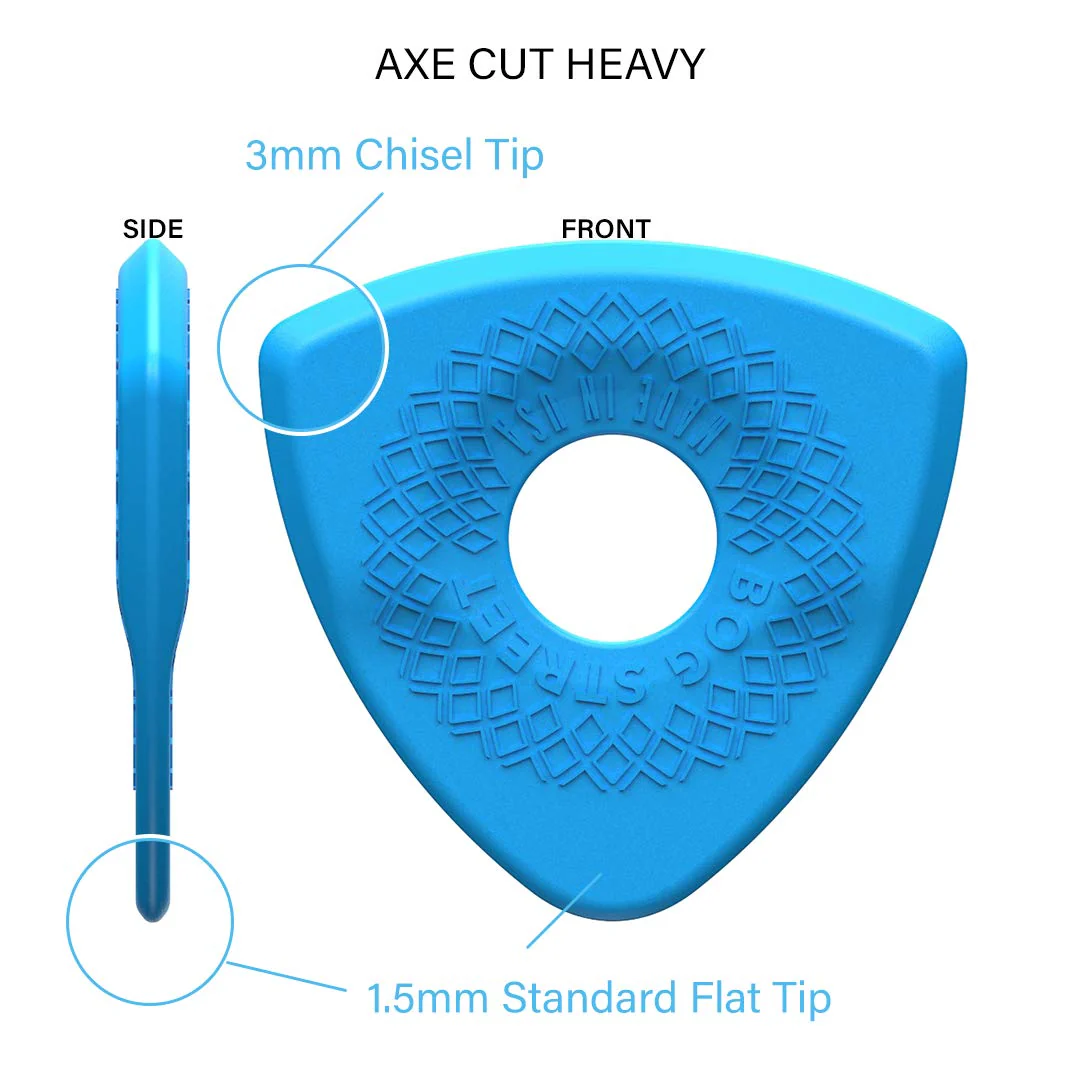 Bog Street AXE CUT Guitar Picks, Heavy, Electric, Acoustic and Bass Guitar Picks, Blue (6-Pack) 6-Pack - Image 8