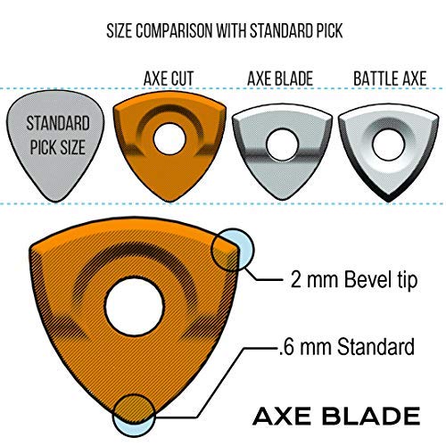 Bog Street AXE CUT Guitar Picks, Medium, Edge-to-Edge Texture Medium Guitar Picks, Orange (6-Pack) - Image 6