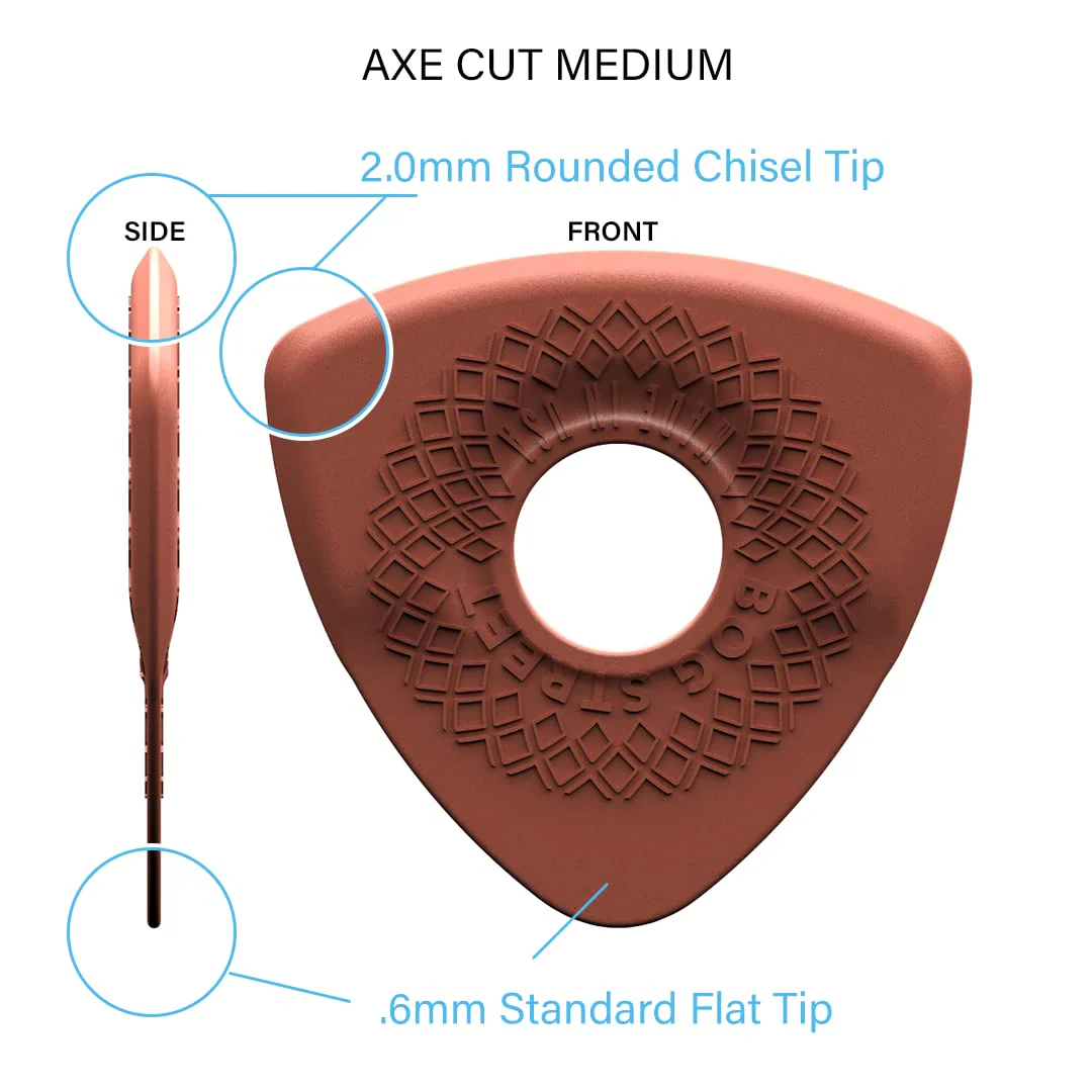 Bog Street AXE CUT Guitar Picks, Medium, Electric Guitar and Acoustic Guitar Picks, Red (6-Pack) 6-Pack - Image 6