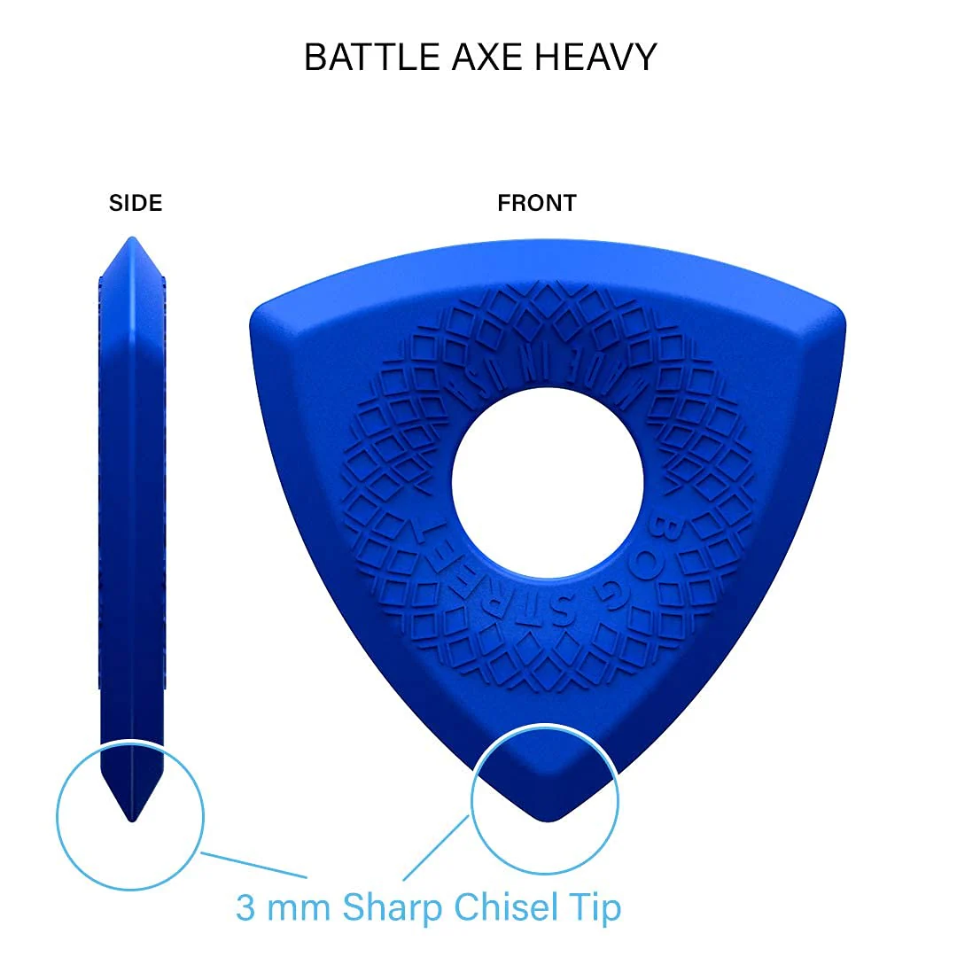 Bog Street BATTLE AXE Guitar Picks, Heavy, 3-Sided Ergonomic 3mm Guitar Picks, Blue (6-Pack) - Image 6