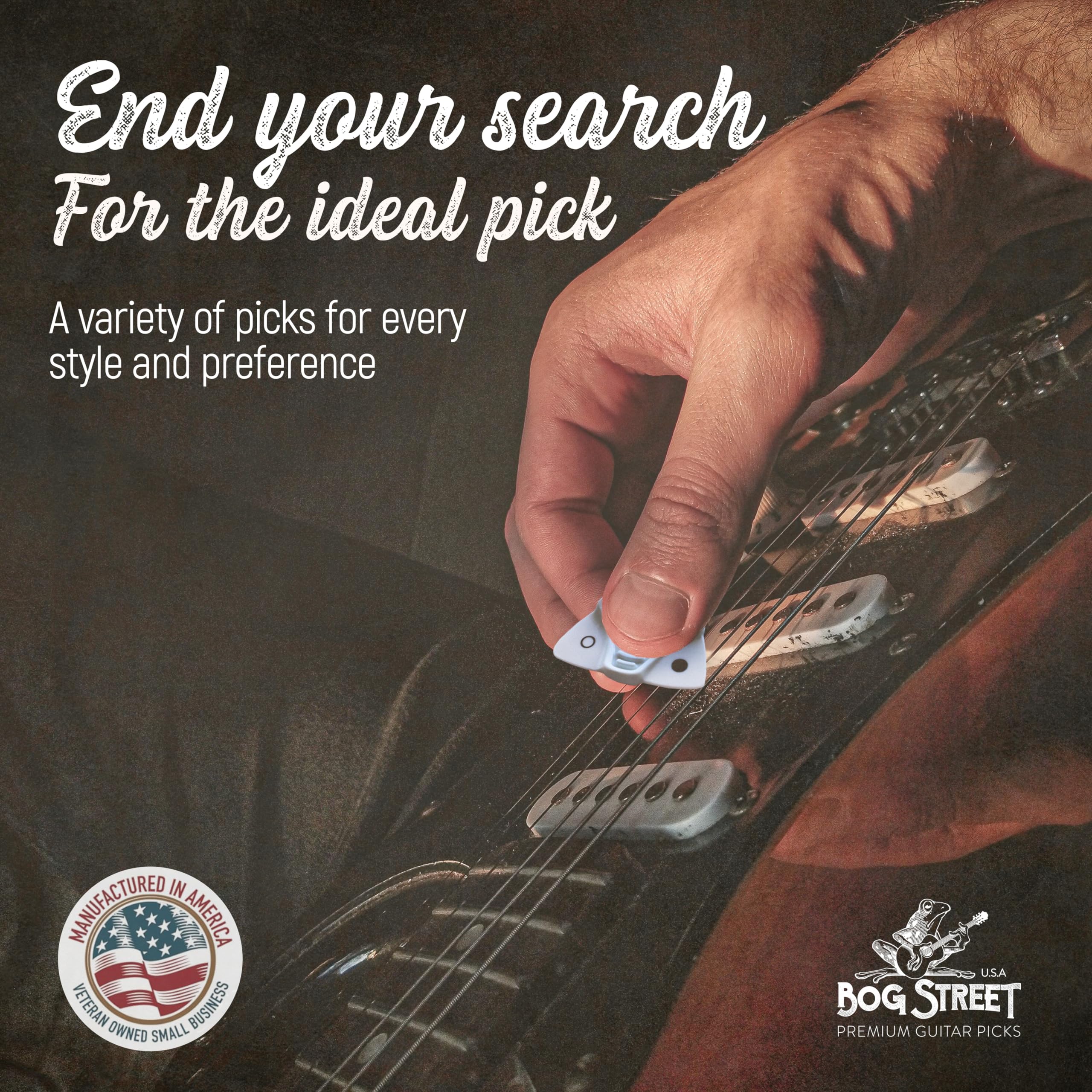 Bog Street Lead & Rhythm (Leap Series) Non-Slip Guitar Picks Made in USA Pack of 6 Plectrum for Guitar for Beginners & Hand Impairments - Image 2