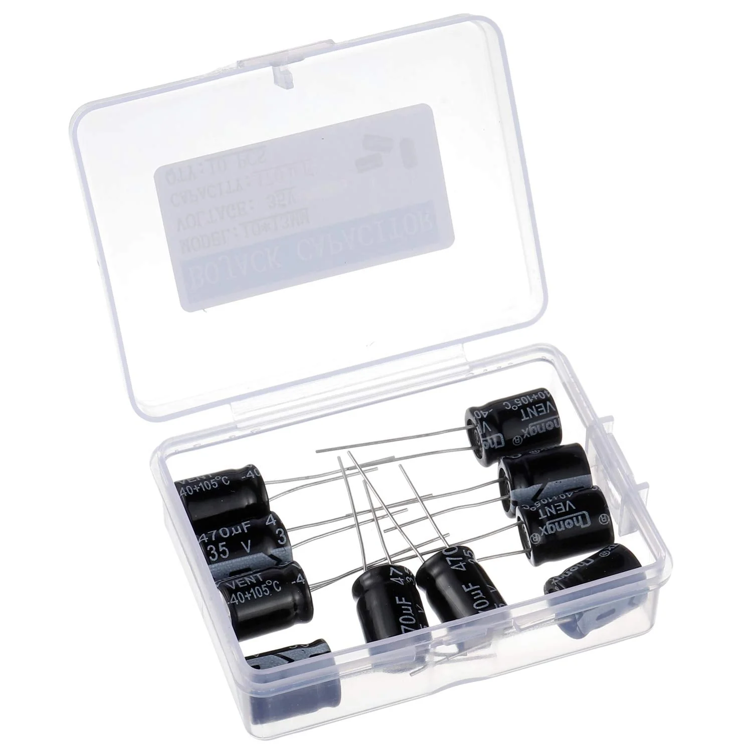 BOJACK 10X13mm 470uF 35V 470MFD 35Voltage ±20% Aluminum Electrolytic Capacitors (Pack of 10) - Image 2
