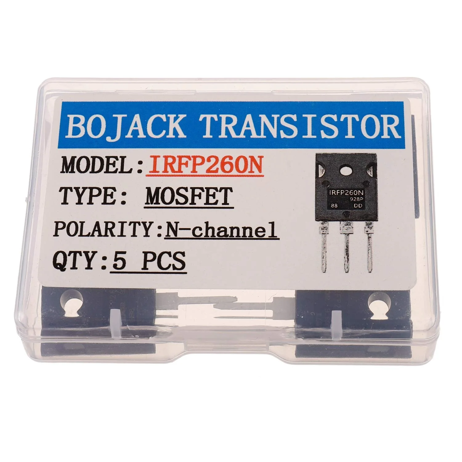 BOJACK IRFP260 MOSFET Transistors IRFP260N 50A 200V N-Channel Power MOSFET IRFP260NPBF TO-247AC (Pack of 5) - Image 3